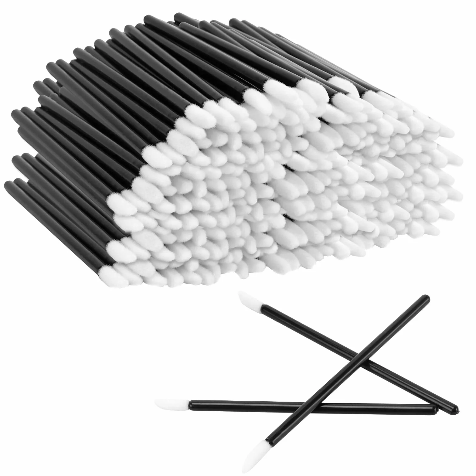 KEILEOHO 800 pennelli per labbra usa e getta, colore nero, in materiale PP, per rossetto e rossetto, applicatore cosmetico