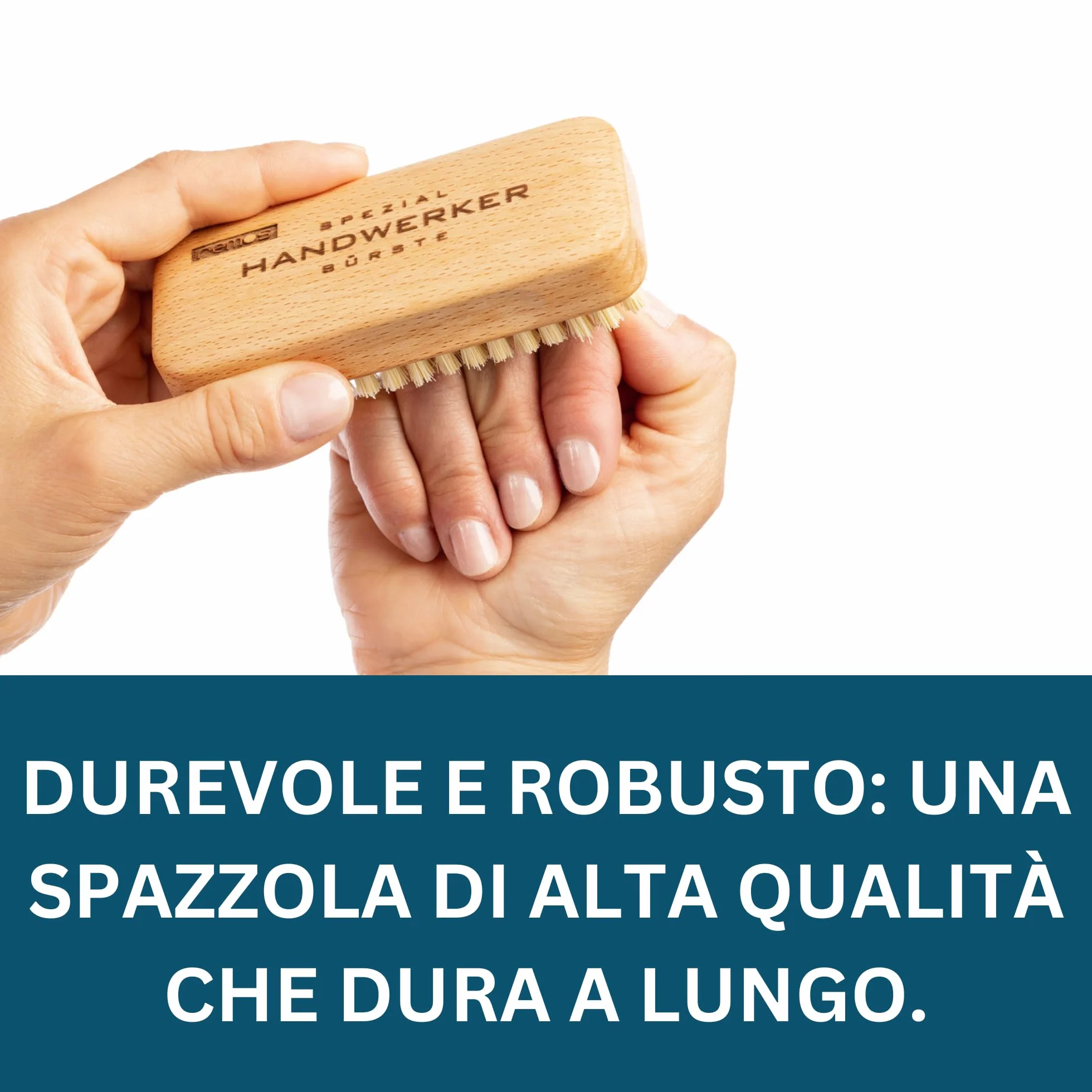 REMOS Spazzola a mano "Artigiano" legno di faggio domestico con fibra vegetale