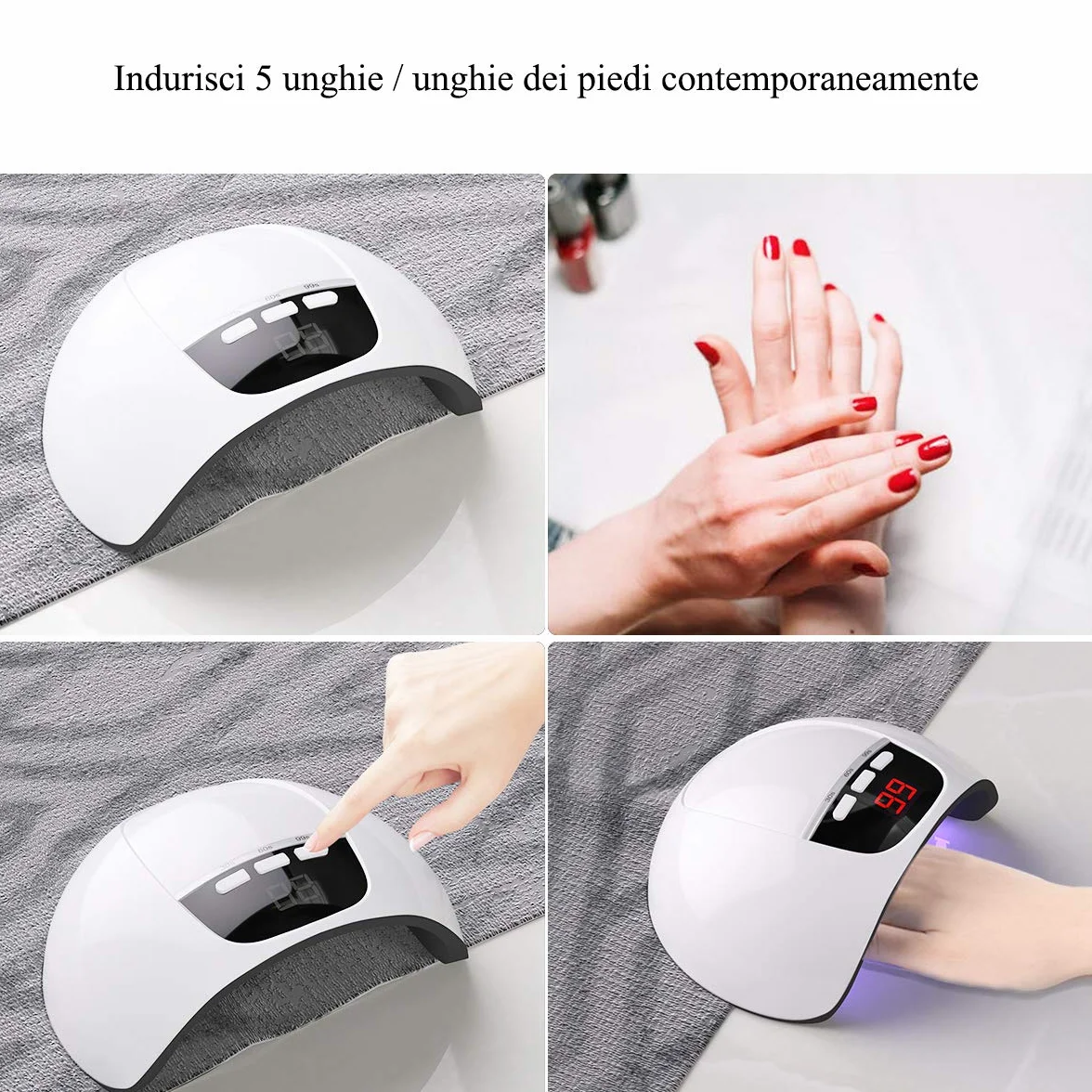 ANGNYA 54W Lampada Unghie LED UV Professionale per Manicure/Pedicure, Sensore di Avvio Automatico con La Possibilità di Impostare 3 Timer 30/60/99S