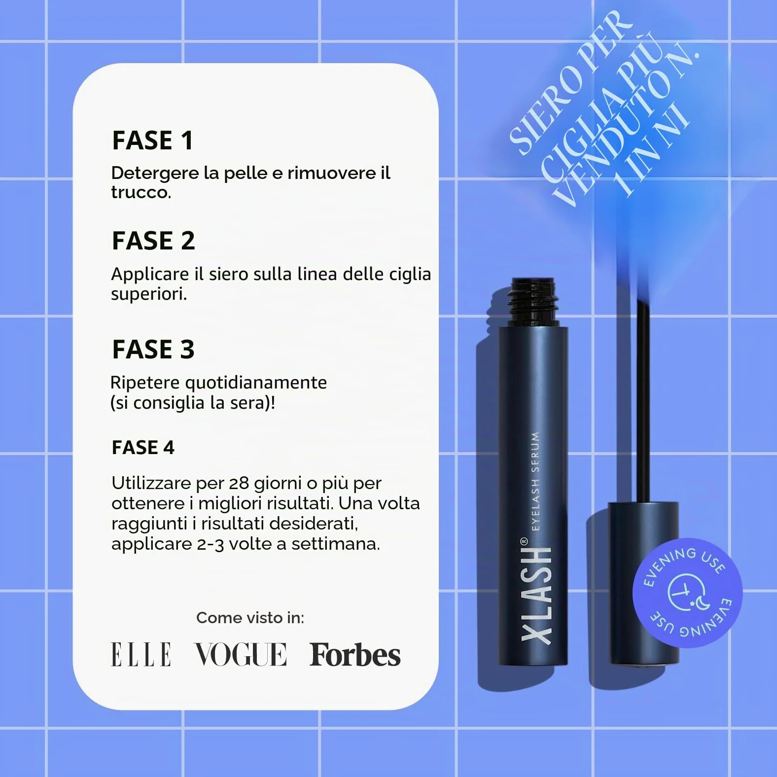 Xlash Eyelash Siero 3Ml per la beauty routine quotidiana, per trattamento mirato e luminosità, 3ml