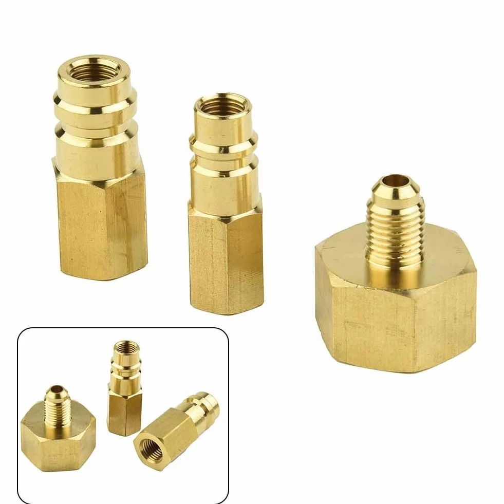 Adattatore per condizionatore auto R134A 1/4" SAE filettatura W21,8 a 1/4" SAE