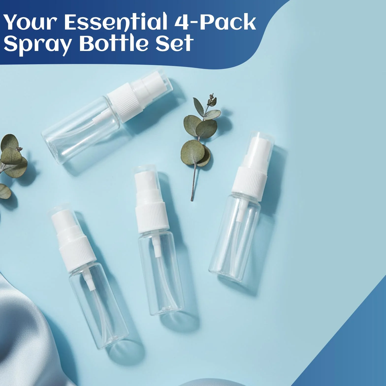 4 Pezzi Flaconi Spray, 100ml Bottiglia Spray, Riutilizzabile Tomizzatore Bottiglia di Profumo in Plastica, Trasparente Flacone Spray,Mini Flaconi Spray Vuoti, per Liquido Viaggio Cosmetico