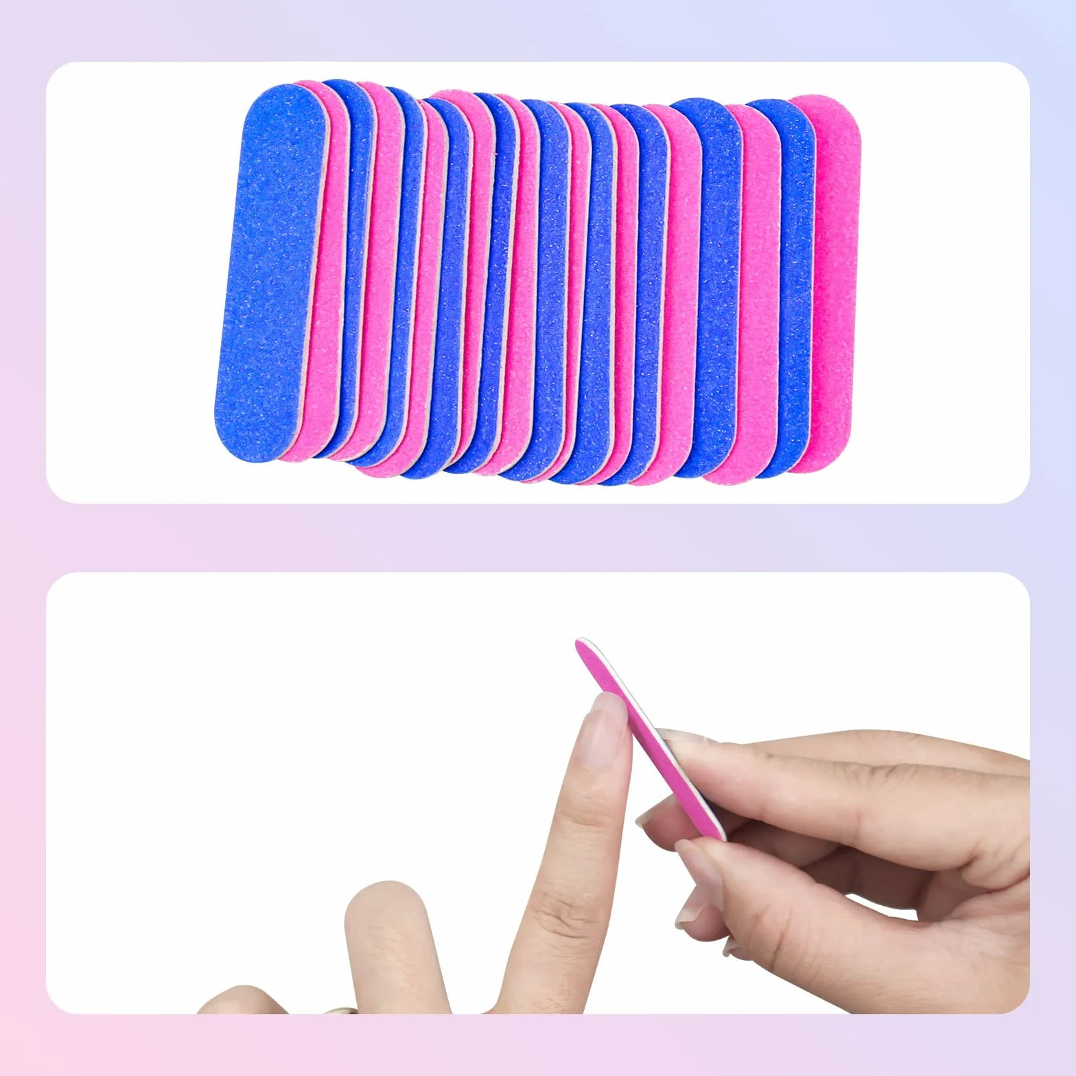 100 Mini Lime per Unghie 180/240 Grit Double Face Usa e Getta - File Professionali per Manicure, Saloni e Casa - Cura delle Unghie