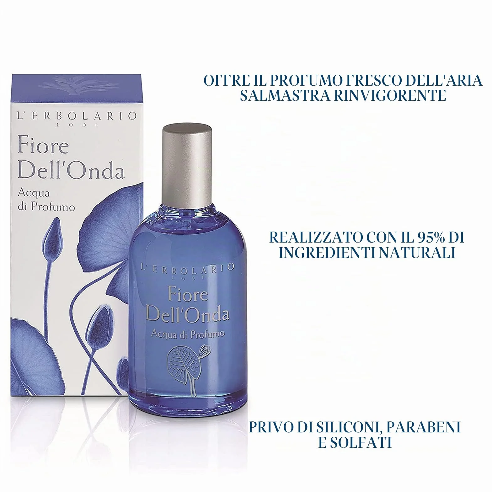 L'Erbolario, Profumo Unisex Fiore Dell'Onda, Profumo Uomo, Profumo da Donna, Fragranza Acquatica, Formato da 50 ml