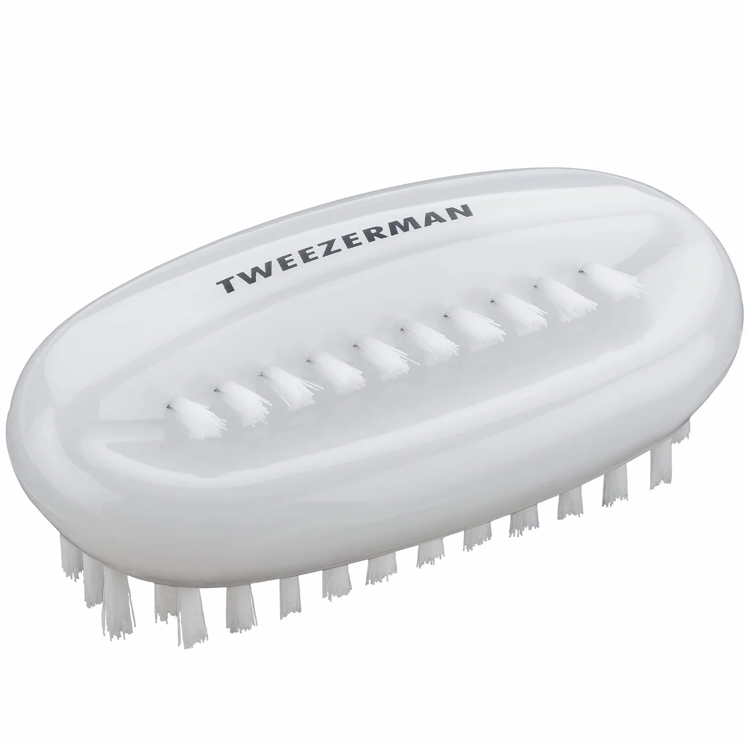 TWEEZERMAN Spazzola doppia per unghie (Due setole, spazzola per la pulizia delle unghie e delle mani, forte e robusta, rimuove sporco e detriti), Bianco
