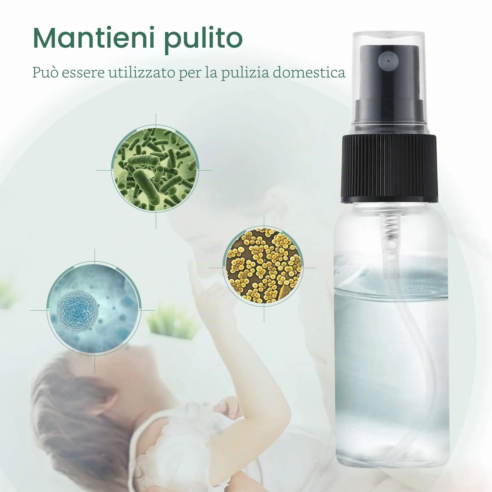 Toureal 30ML Flacone Spray Vuoto da Viaggio (12 Pezz) Plastica Bottiglia Atomizzatore, Boccette Contenitori per Liquidi (Trasparente)