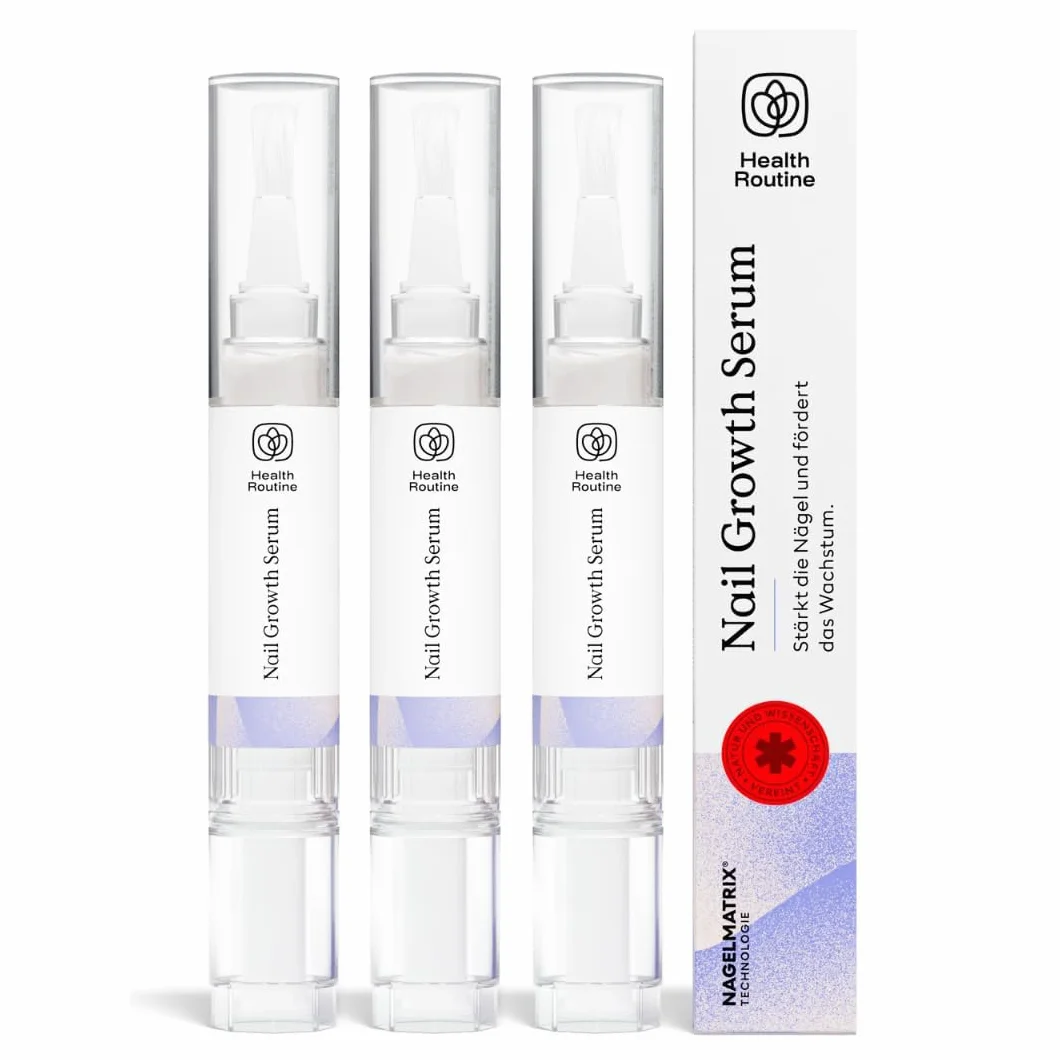 Health Routine Nail Growth Serum — Siero Crescita Unghie e Rinforzante Unghie Fragili — Trattamento Unghie Mani e Piedi con Olio di Jojoba Biotina Olio Cuticole Unghie Naturale 3 Pack