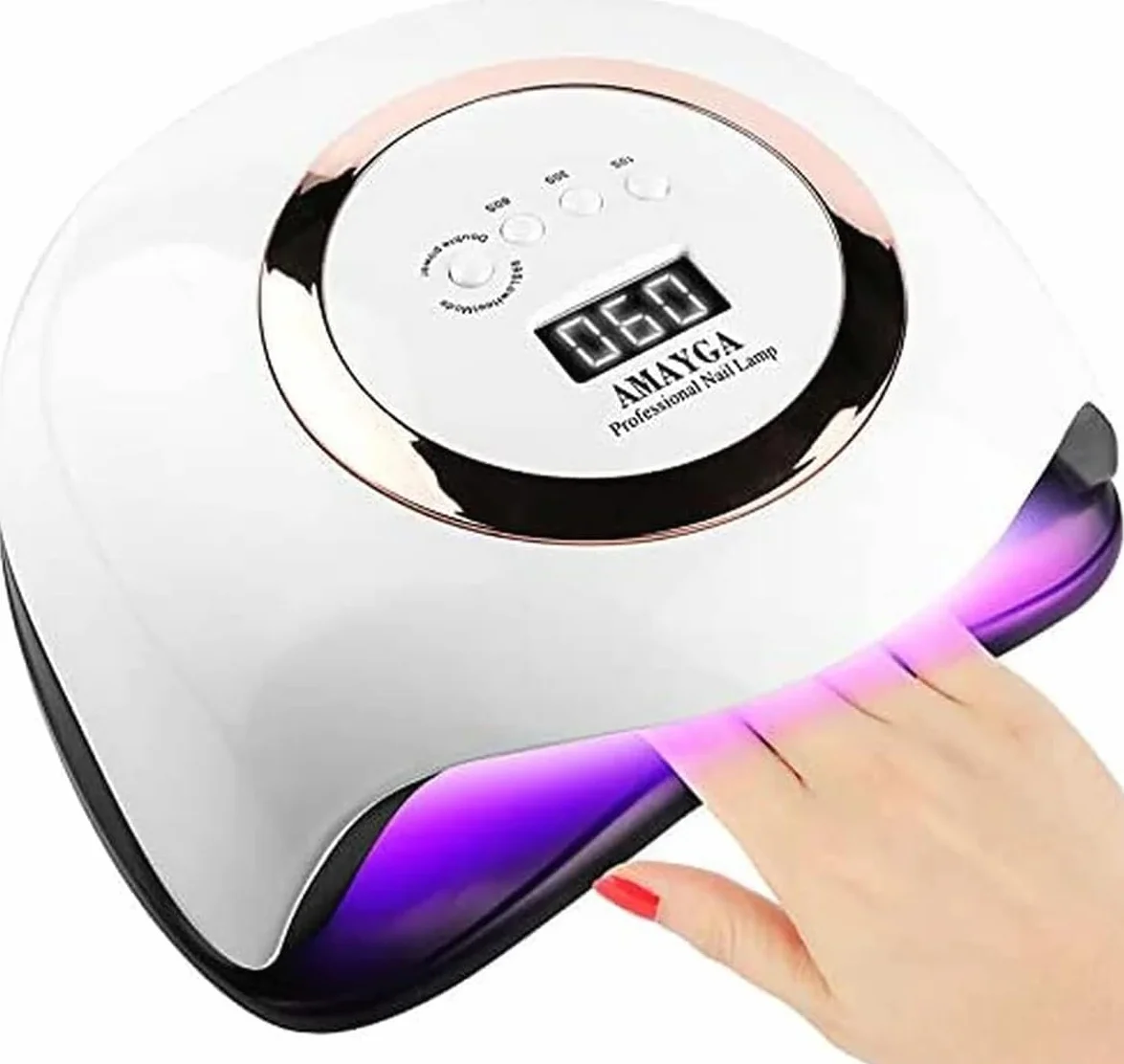 Lampada Unghie UV LED,168W Fornetto per Manicure/Pedicure Permanente Smalto Semipermanente 4 Timer con 10s/30s/60s/99s Display LED Automatico Sensore