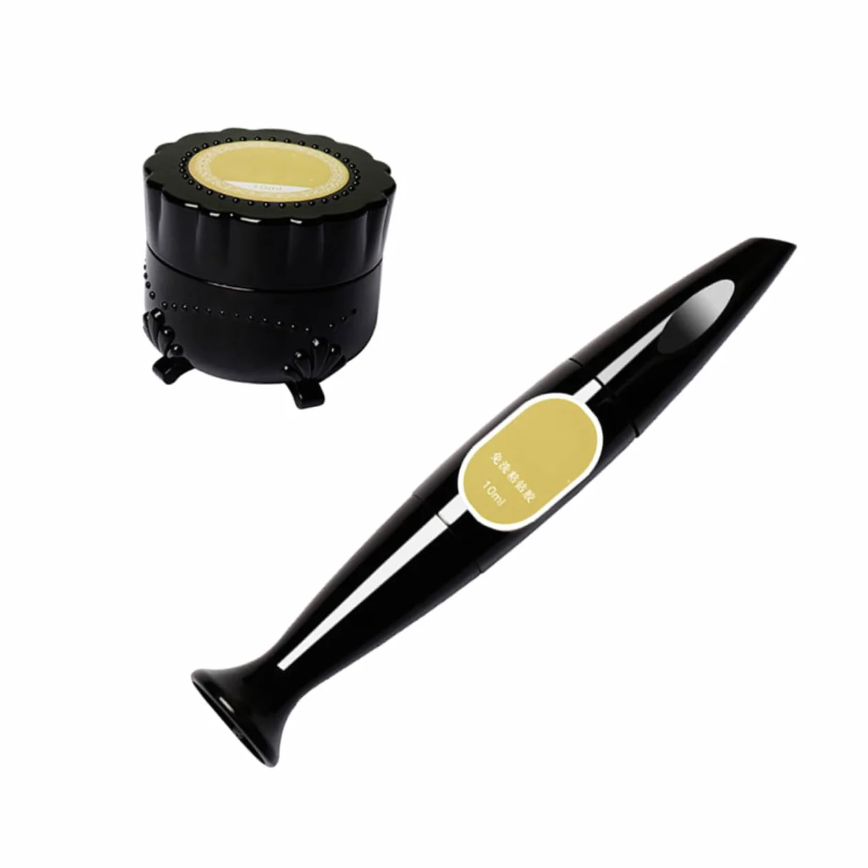 POPETPOP 2sets Penna Colla Per Unghie Gel Adesivo Per Decorazioni Nail Art Con Applicatore Ago e Pennello Adesivo Per Strass e Unghie Finte Per Manicure e Decorazioni