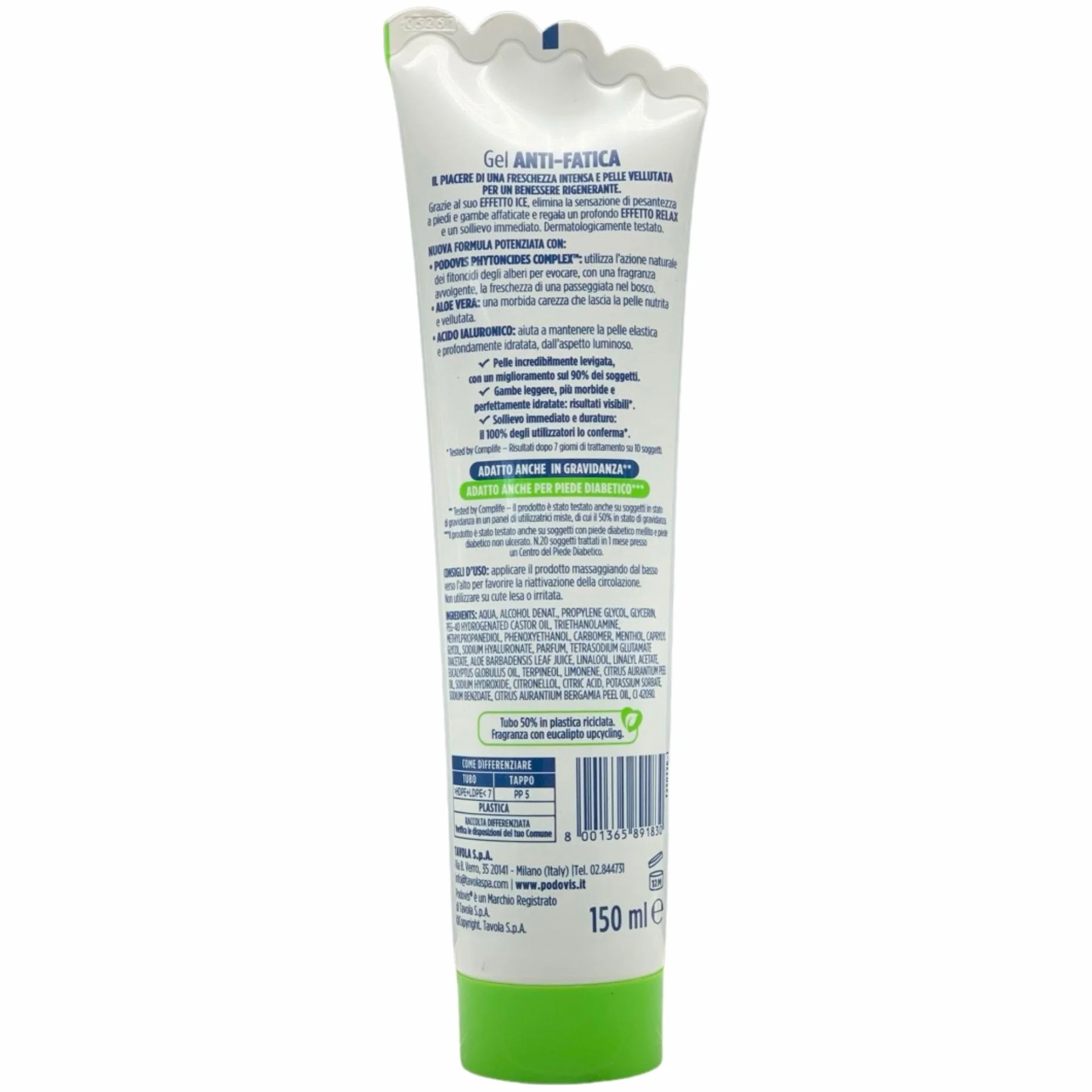 GEL ANTI-FATICA EFFETTO ICE, CON ALOE VERA, DERMATOLOGICAMENTE TESTATO, 150ML. (2 Unità)