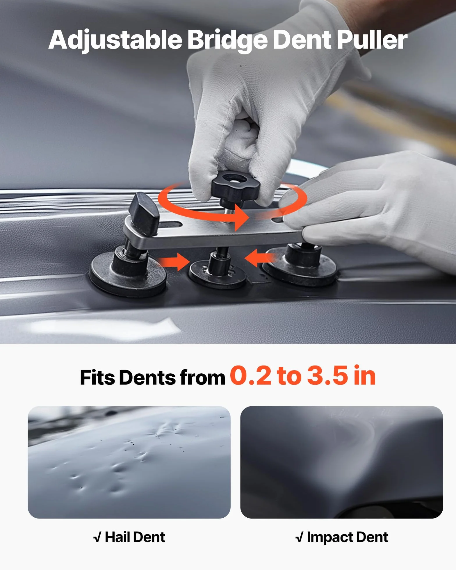 VEVOR Kit di Rimozione Ammaccature 60 Pezzi Senza Vernice con Sollevatore Dorato