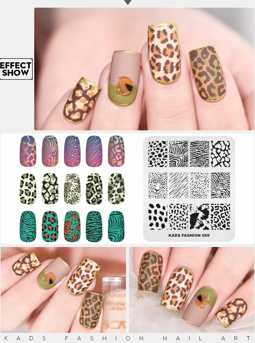 FA064 新 KADS Nail Art Stamp Plate Fashion Series Nail timbratura piastra modello immagine piastra Nail Art DIY decorazione strumento (FA069)