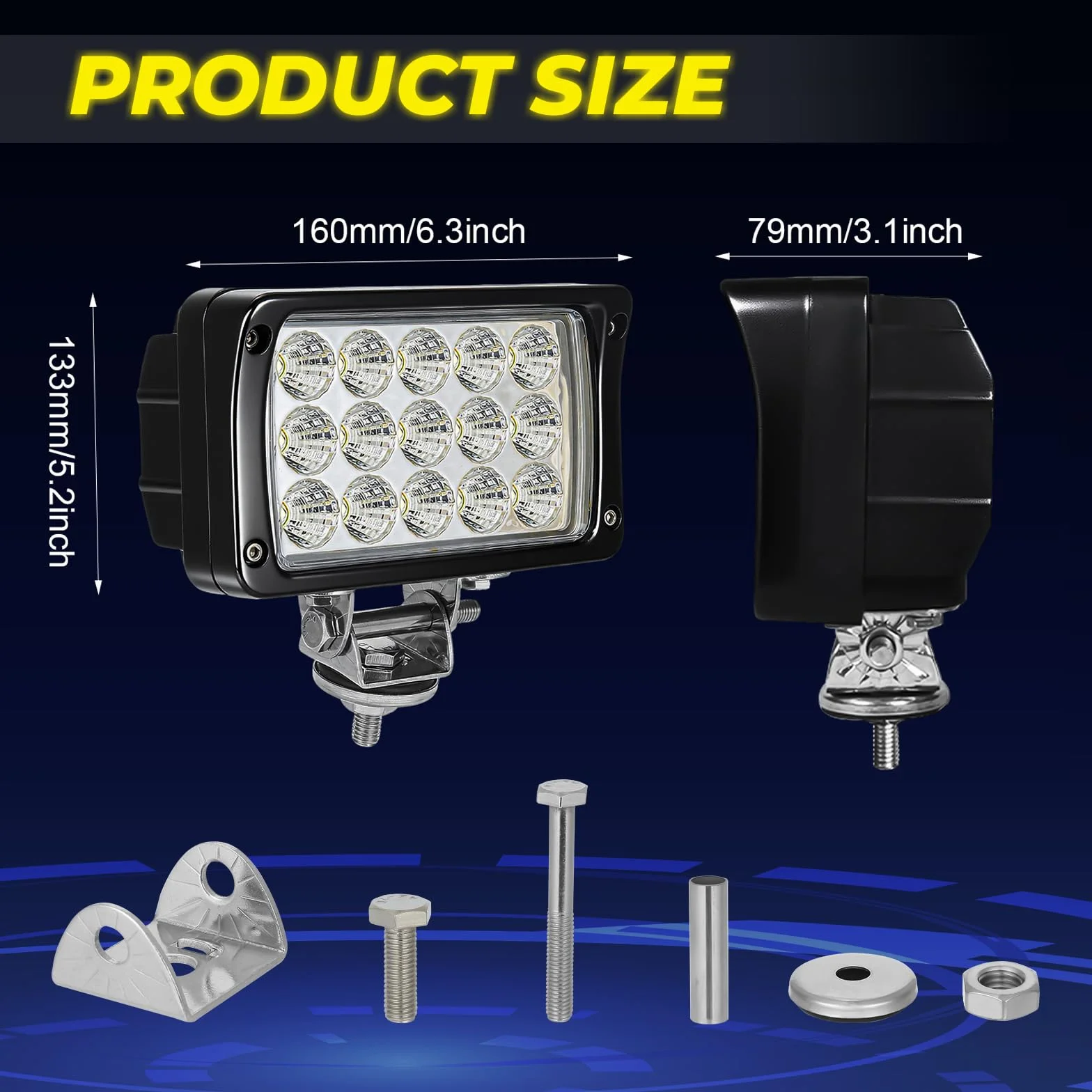Faro da lavoro LED 2x45W 12V 24V Impermeabile Off-road per Trattore Auto Fuoristrada