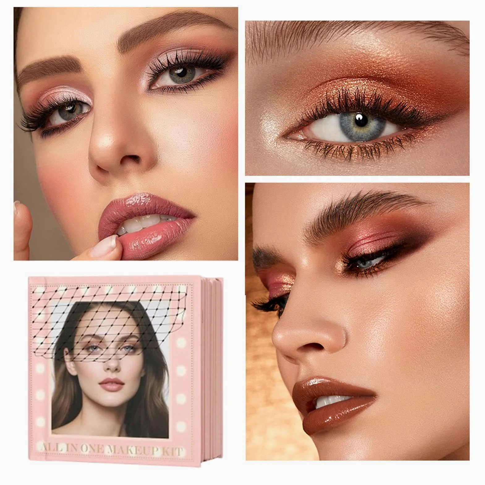 Di Ombretti Vivaci E Colorati Kit 8 Pagine Illuminante Blush Contour Gloss | Palette Trucco Viso Ombretti Per Donne Moglie Mamma Amiche Ufficio Viaggio All'Aperto Compleanno Natale