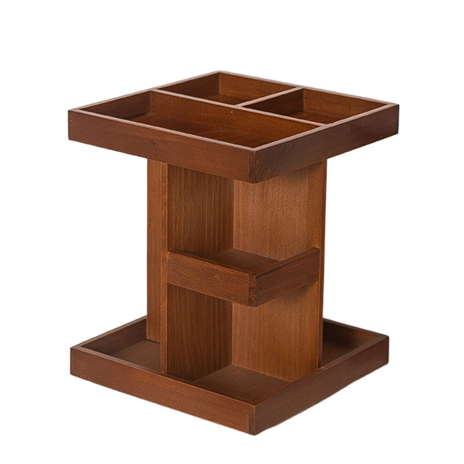 Organizer Trucco Girevole Espositore In Legno Stile Rustico | Organizer Trucco Bagno Rotante Da Banco Profumi E Prodotti Da Toeletta Per Bagno Camera Armadio Toeletta E Piano Di Lavoro
