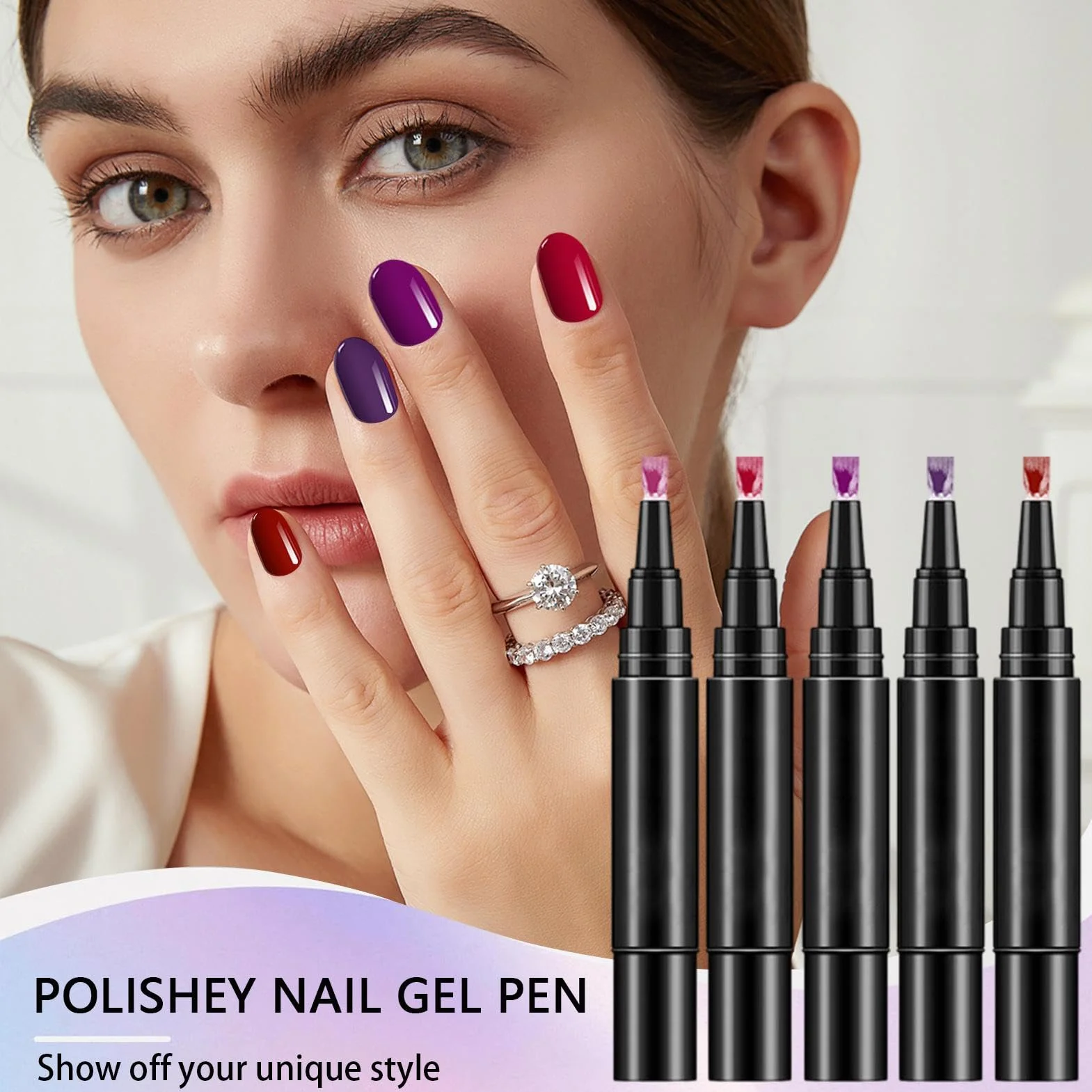 Set Di Per Smalto Per Unghie - Set Di Smalto Per Unghie | Pensi Di Smalto Per Unghie 5x, Strato Superiore Di Base Di Gel, Kit Di Smalto Gel Adatto Per La Casa, Sale