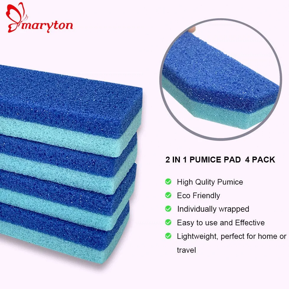 Piede pietra pomice per piedi pelle dura rimozione e scrubber (confezione da 4) blu