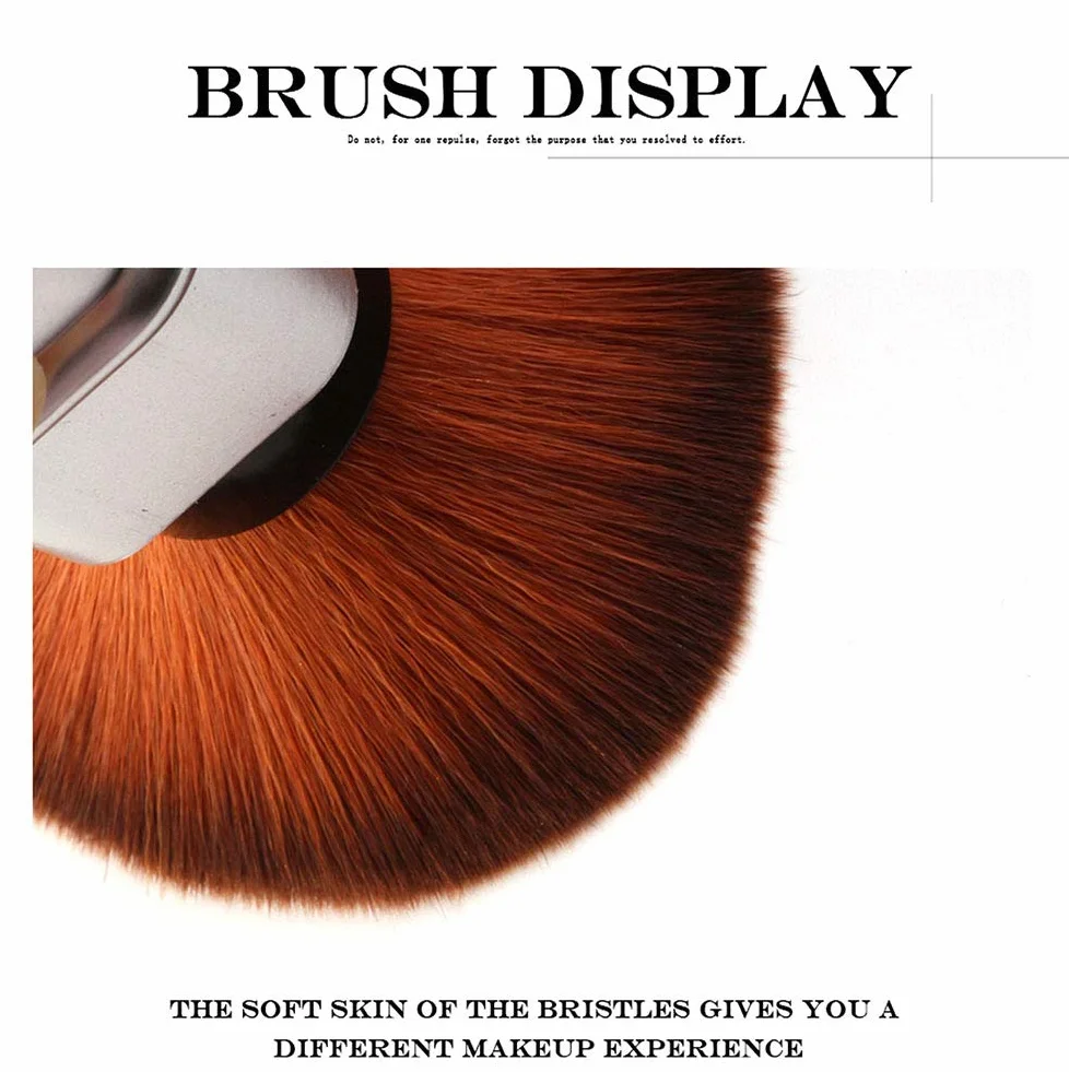 Pennello Kabuki retrattile, Pennello fard per applicare la cipria in movimento, Blush brush (d'oro)