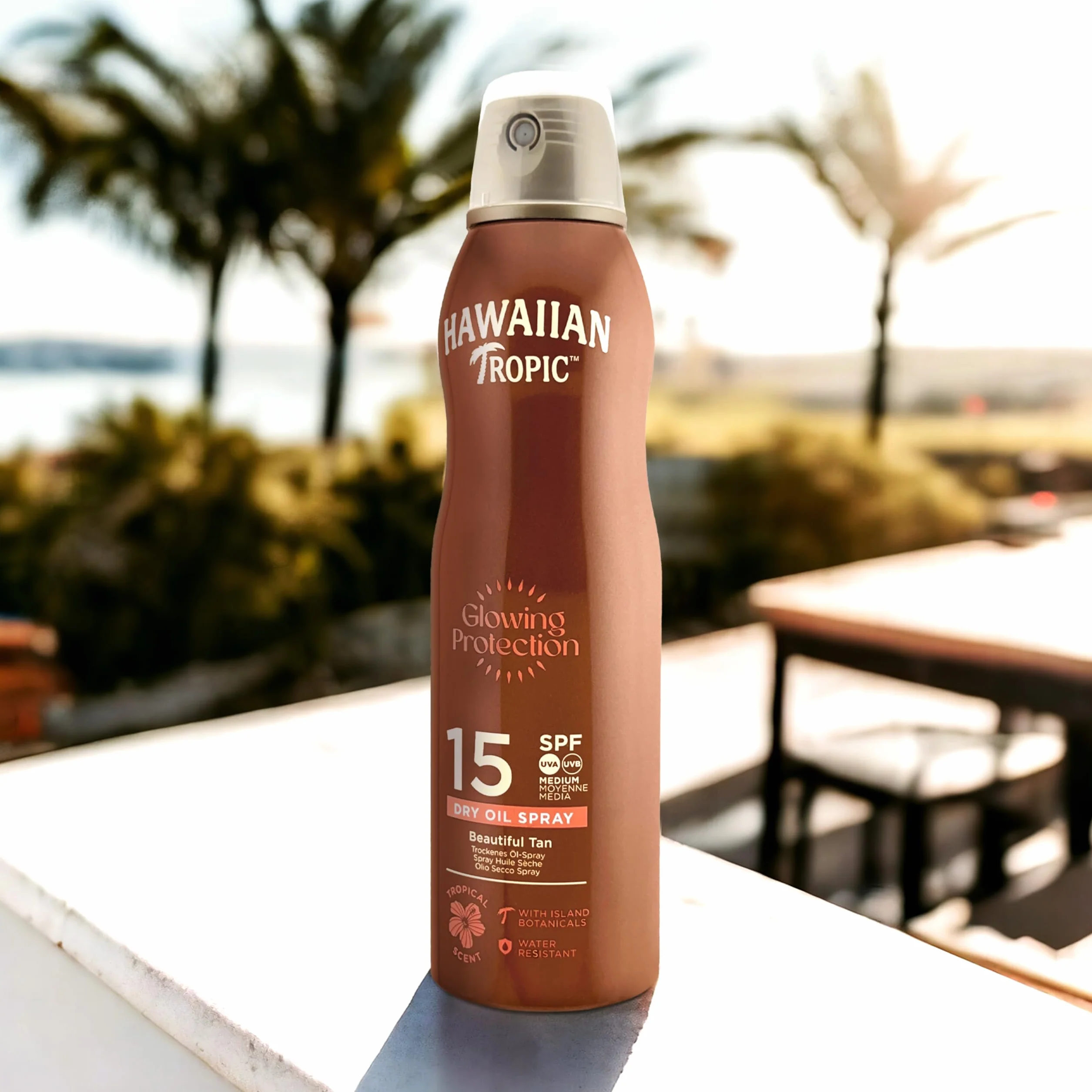 Hawaiian Tropic Olio Secco Spray Nebulizzante Protettivo SPF 15 UVA UVB 177 ml