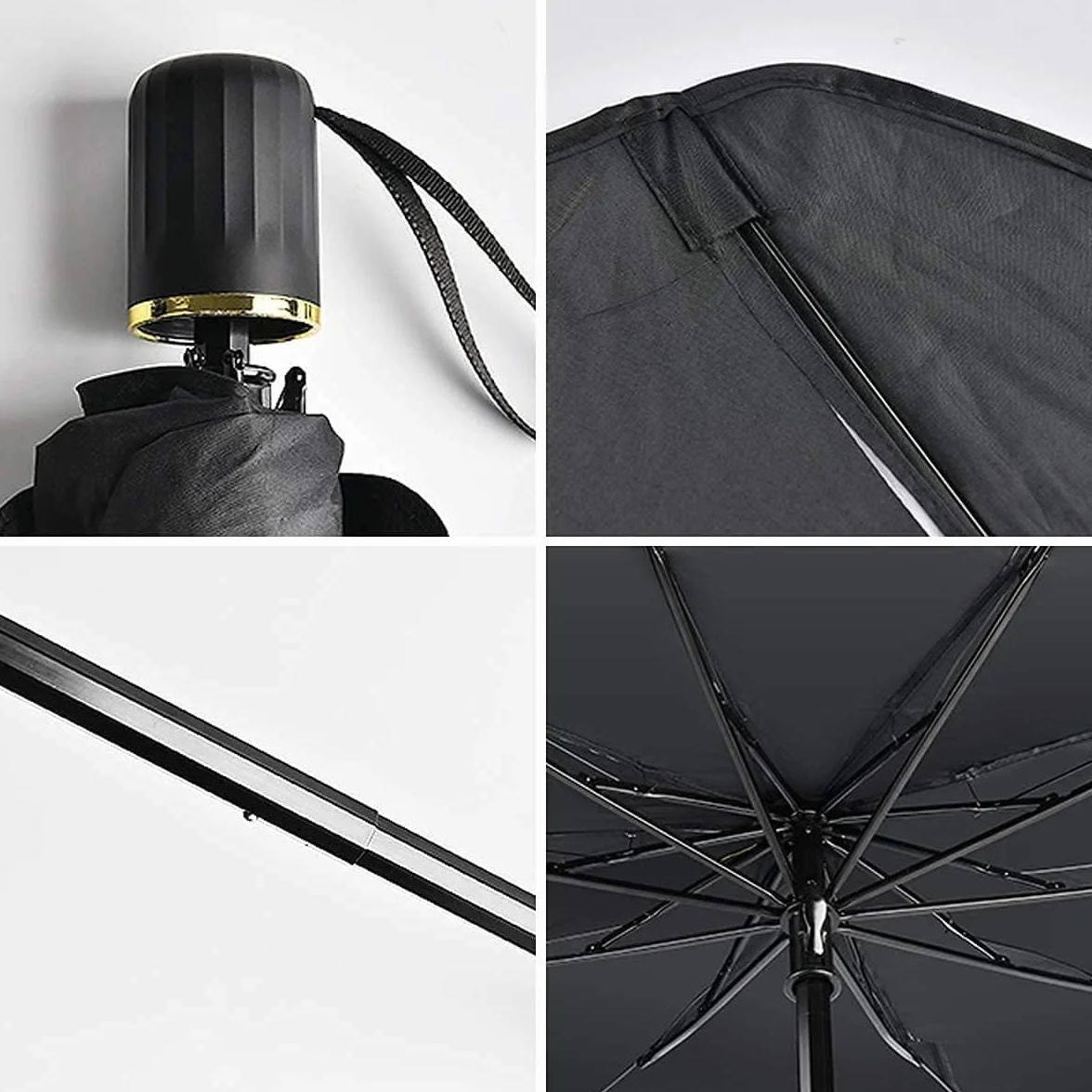 Parasole Auto Ombrello Pieghevole per Parabrezza Interni Macchina Schermo Anti-Uv Telo Proteggi Cruscotto Copriparabrezza dal Sole per Auto Medio/Grandi