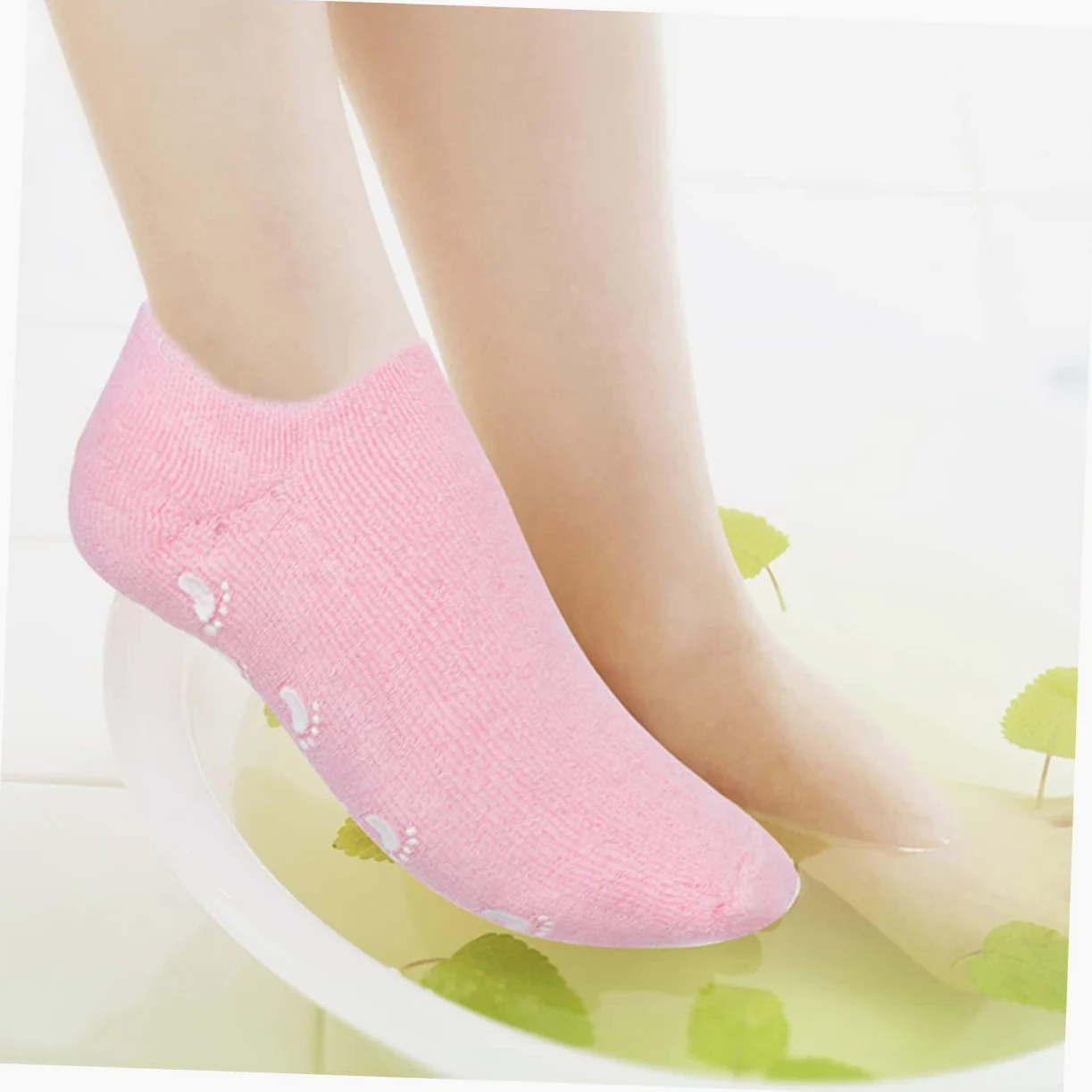 3 Paia Calzini Idratanti la Cura dei Piedi Gel a Base di Cotone ed Elastan, Effetto Nutriente e Antiscivolo, per Uso Notturno e Lavori Domestici