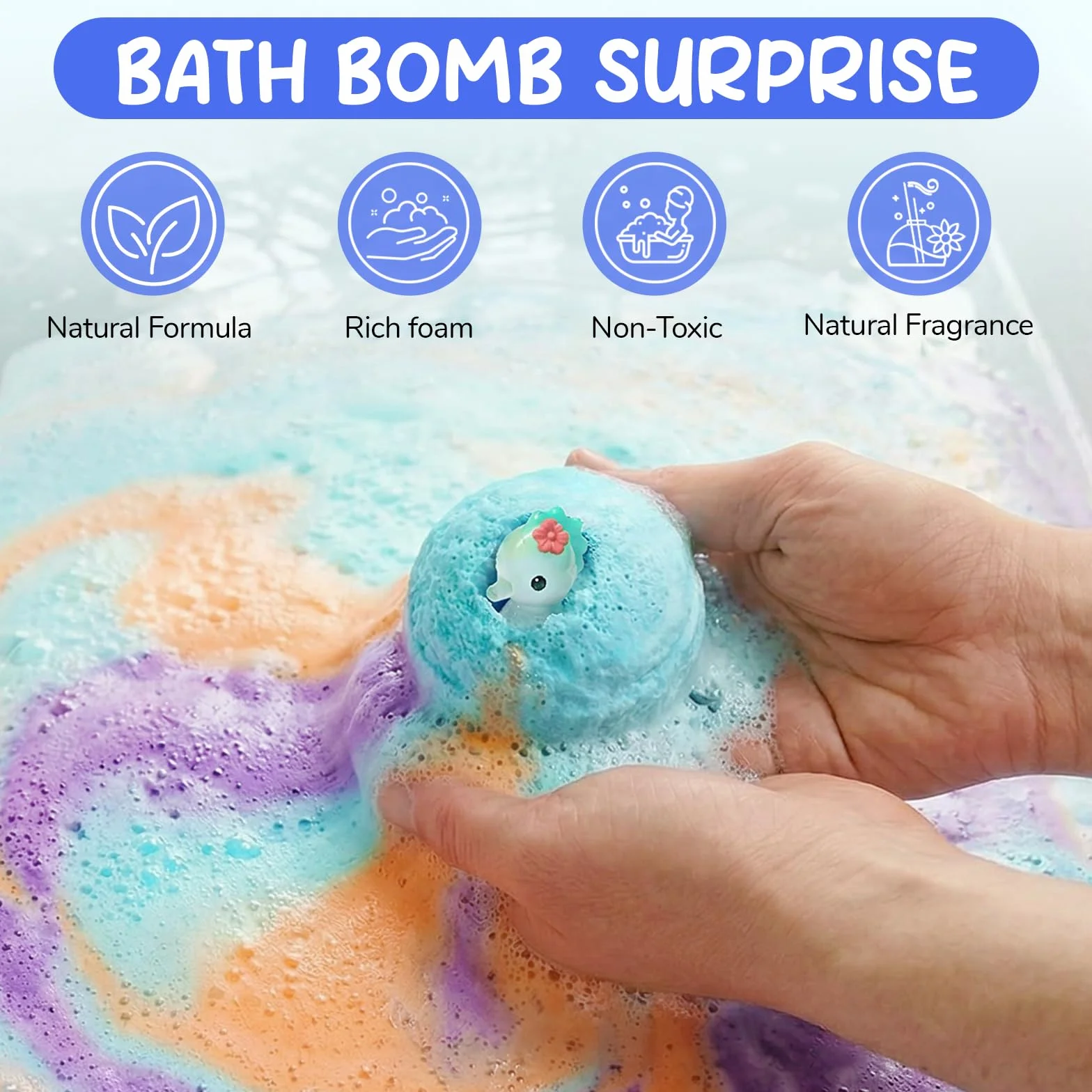 Bombe da bagno con sorpresa, 12PCS Bombe da bagno bambini, bombe da Bagno in Schiuma Organica Naturale, Regali per Ragazzi e Ragazze,bath bomb gift