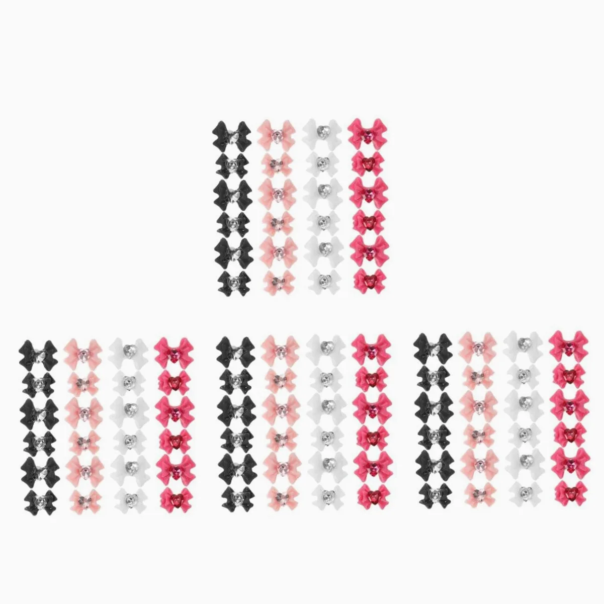 SHERCHPRY 4 Set Accessori Per Chiodi Rosa Ciondoli Per Unghie Con Strass 3d Gioielli Per Unghie Decorazione Di Nail Art Ciondolo Guidato Carino Cristallo Di 40 Pezzi*4