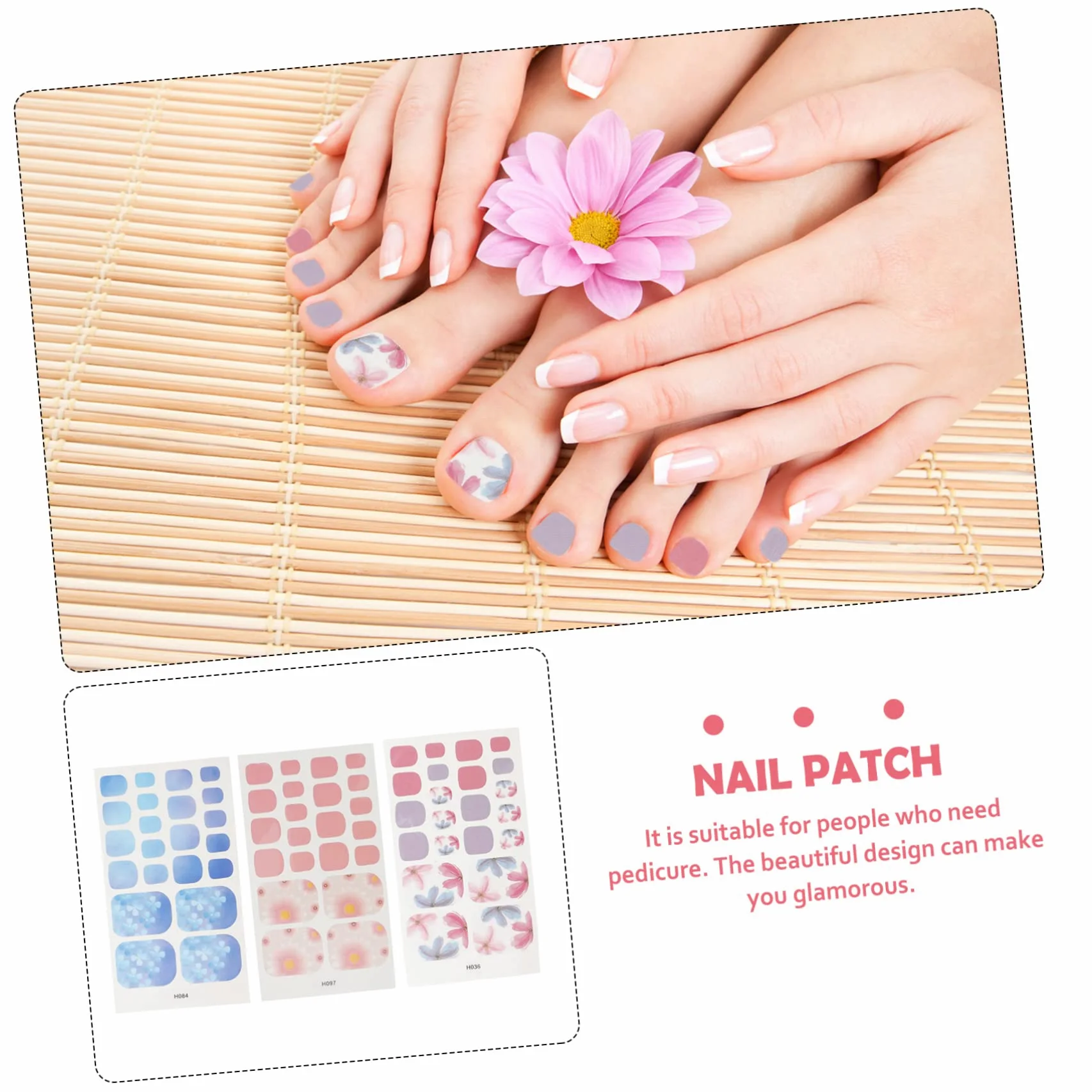 PACKOVE 5 Set Adesivi Per Unghie Dei Impermeabili Decorazioni Per Manicure Te Nail Art Stickers Per Donne E Ragazze Facili Applicare E Rimuovere 6 Fogli*5