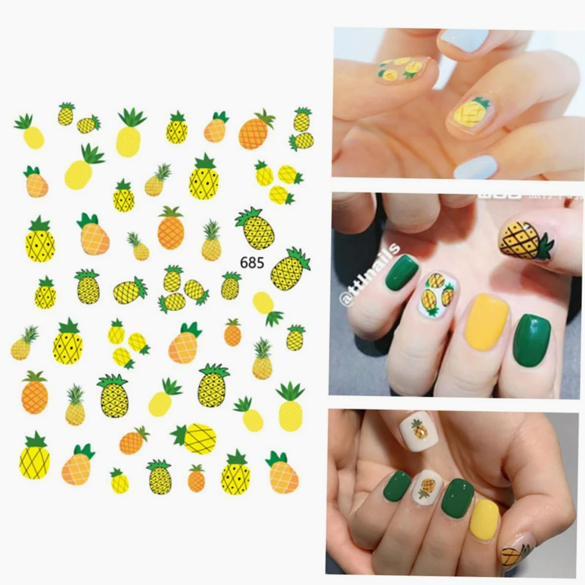 FOMIYES 3 Set Di Adesivi Per Nail Art Adesivi Con Design Di Frutta 3d Per Unghie Per Donne E Ragazze 12 Fogli*3