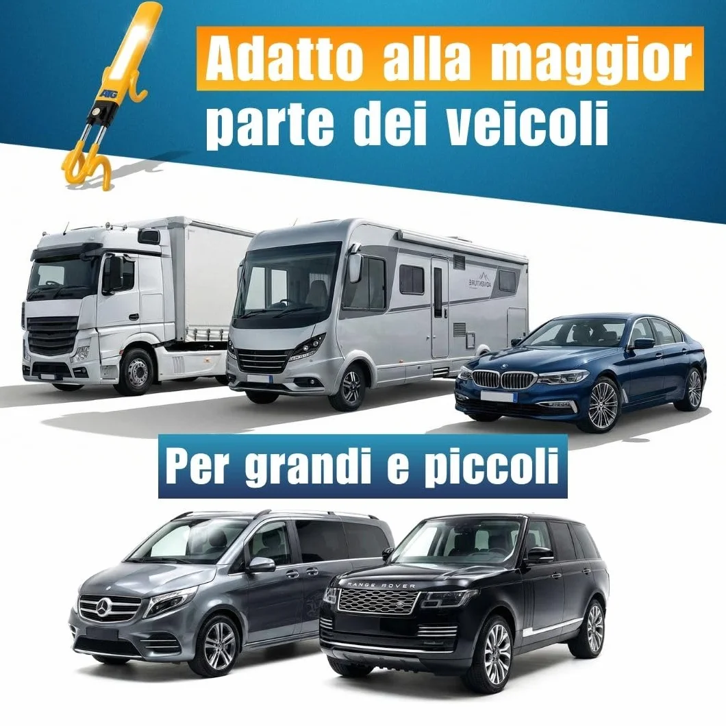 ATG Bloccasterzo Auto Antifurto per Auto SUV Van Furgone Camper Acciaio Temperato Protezione Antitrapano