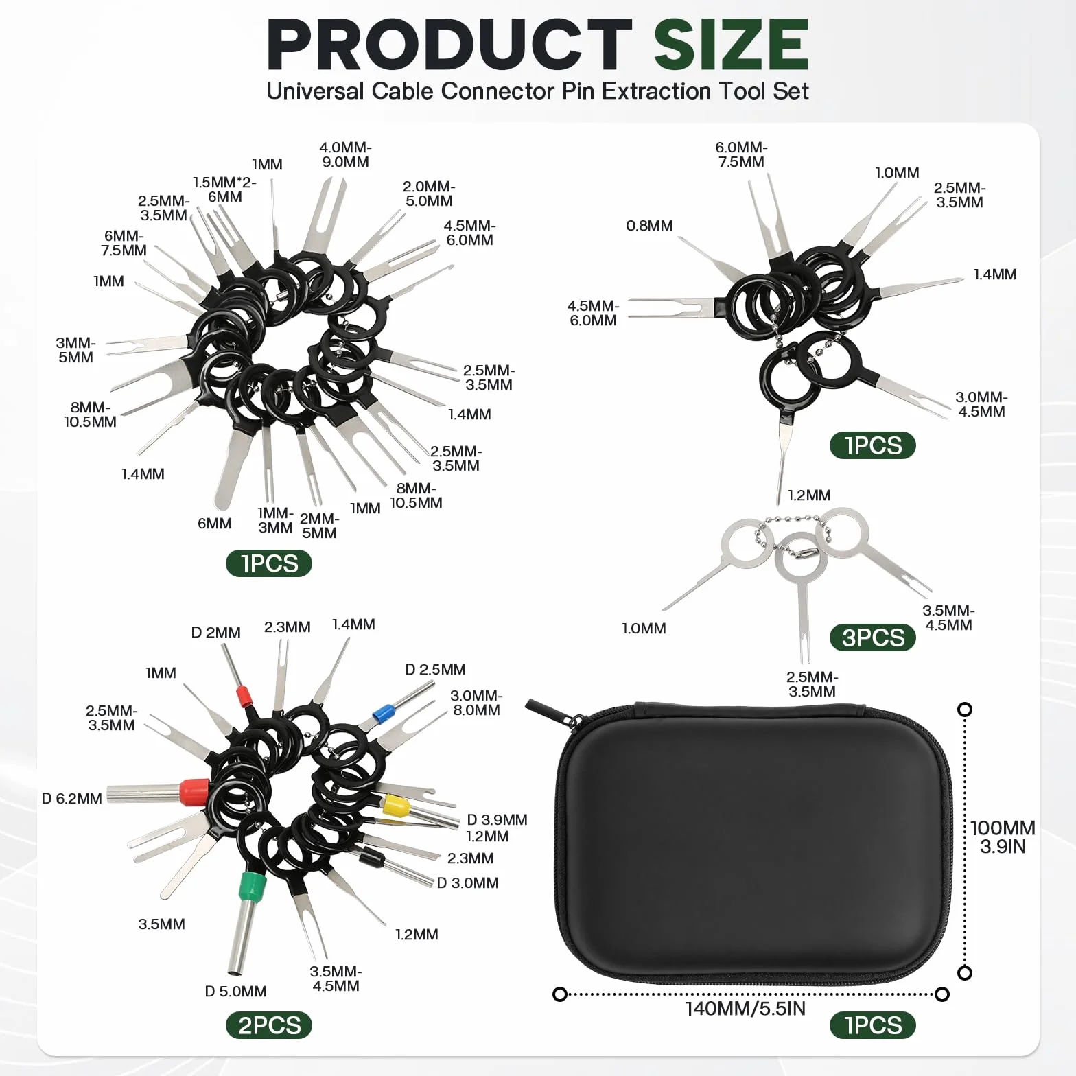Kit Estrattore Pin Connettori per Auto 73 Pezzi, Set Rimozione Connettori Elettrici Cablaggi