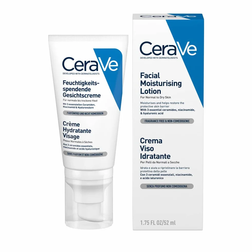 Cerave Crema Viso Idratante con Acido Ialuronico e Ceramidi 50Ml