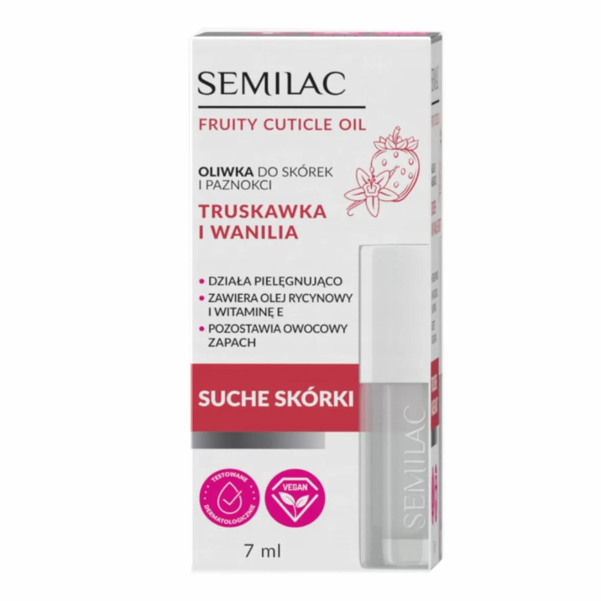 Semilac Olio per unghie Fragola Vaniglia 7 ml