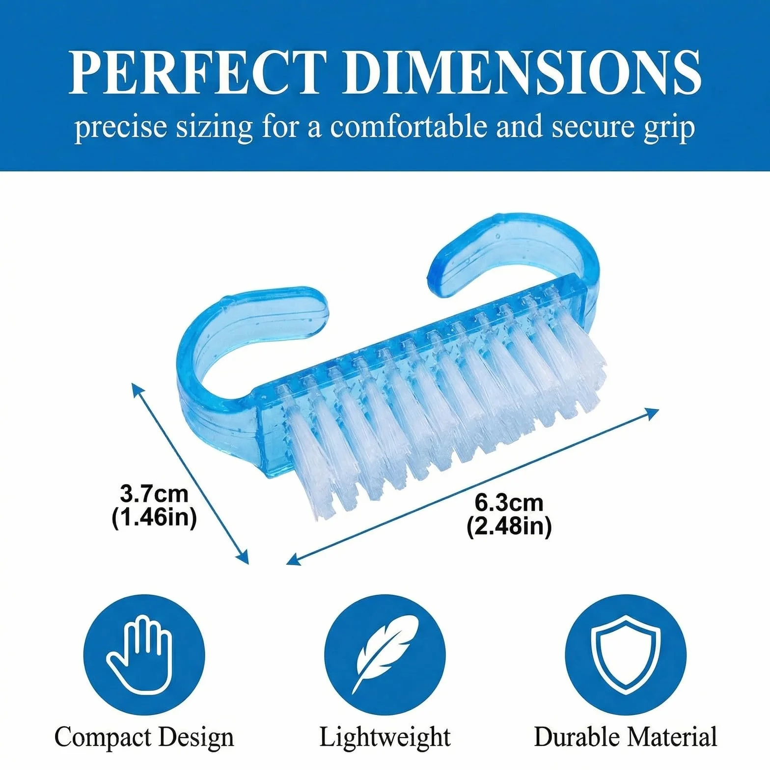 Spazzolino Unghie Set 8 Pezzi con Manico in Plastica Strumento Pulizia Esfoliante per Nail Art