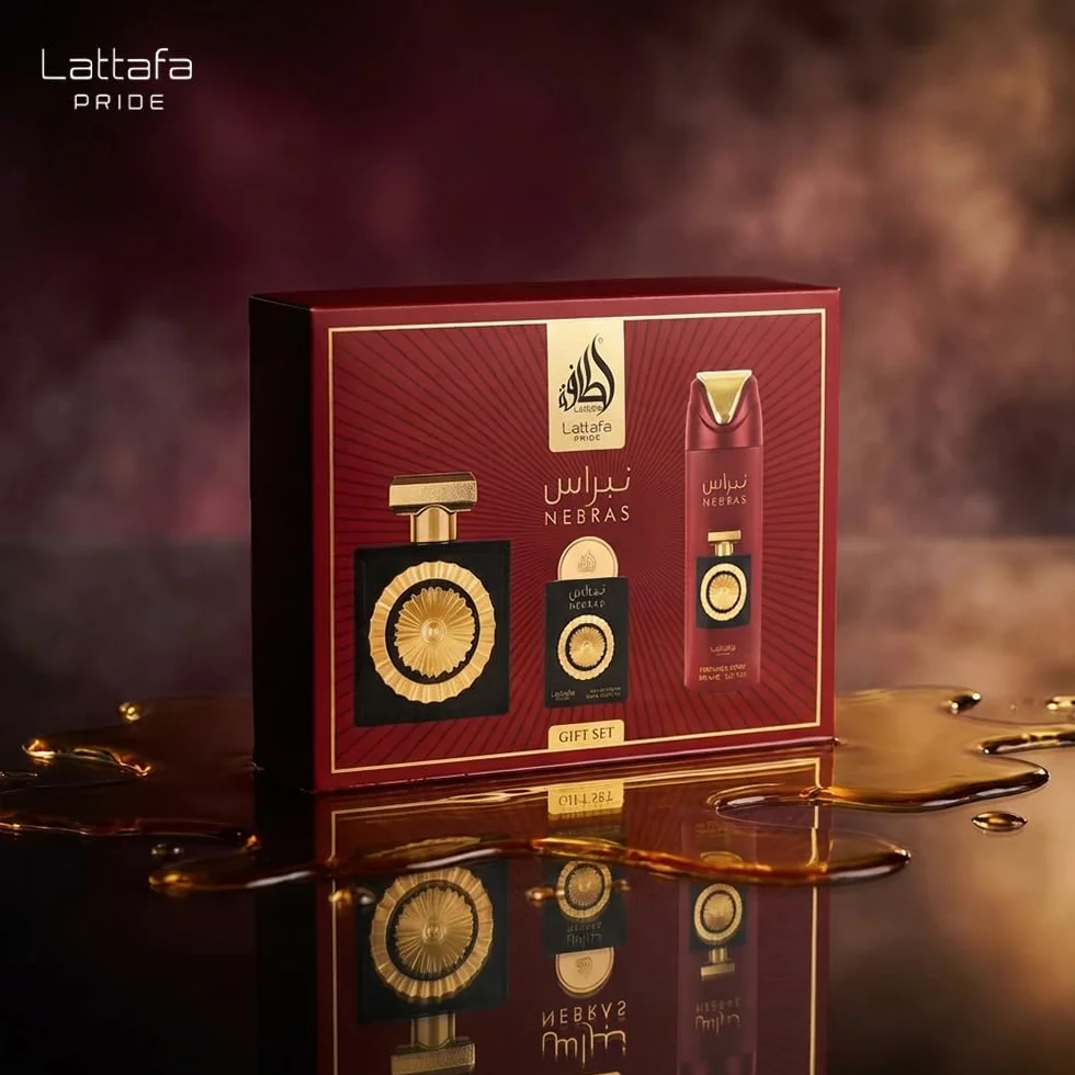 Lattafa Pride Nebras - Set regalo di lusso per uomo e donna, bacche gourmand e cioccolato, lampone, cacao fondente e vaniglia succosa, profumi benefici lunghi