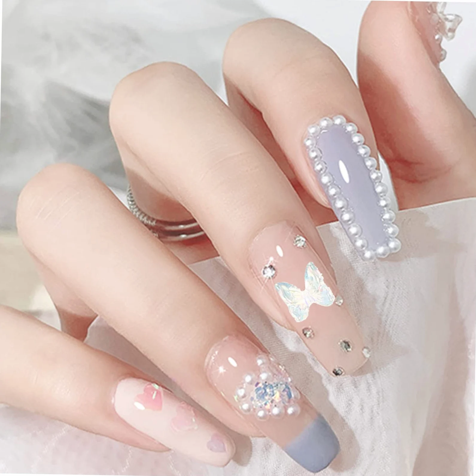 CALLARON 5 Set Charm Per Unghie A Accessori Per Nail Art Decorazioni Manicure Sostituibili Per Unghie Eleganti E Raffinate 2 Scatole*5