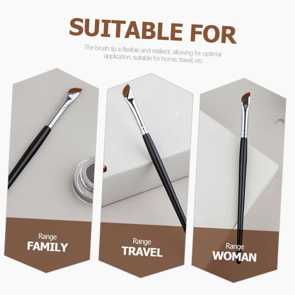 minkissy 30pezzi Pennelli Per Trucco Occhi Spazzole Angolate Per Ombretto Eyeliner e Con Manico Ergonomico Per Applicazione Facile e Comfort