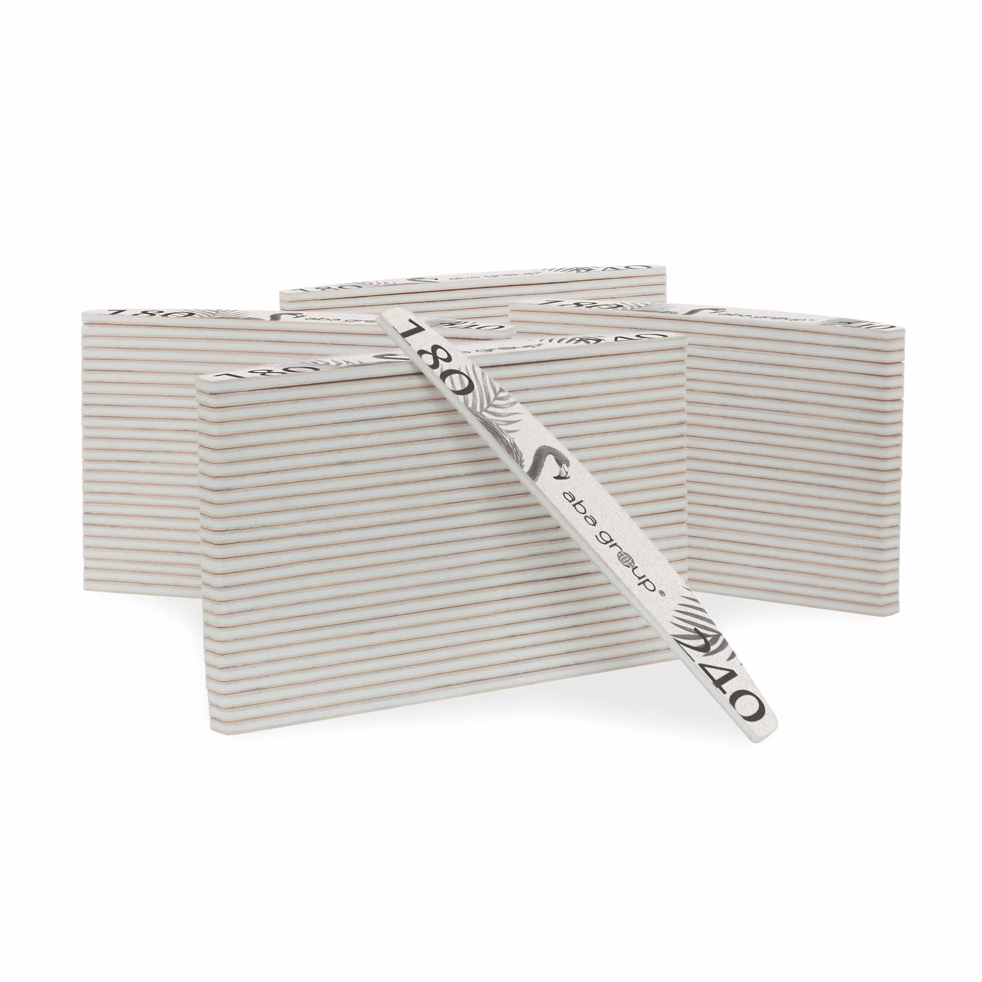 Aba Group 100 lime professionali per unghie a mezzaluna, fenicottero standard 180/240, resistente, per uso singolo, lima per unghie di buona qualità, resistente all'abrasione, set di lime per unghie,