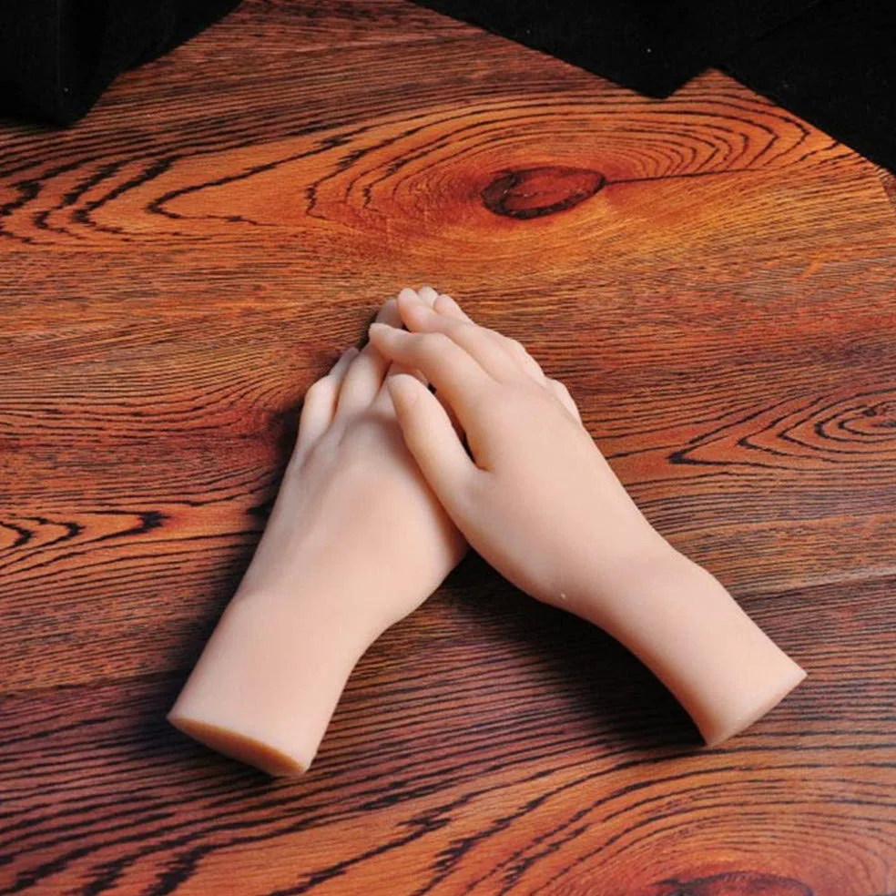 Piedi o mani in silicone, mani morbide per pratica di nail art, modello di mano in silicone Manichino flessibile in silicone morbido Manichino per braccialetto ad anello e display per guanti, C due m