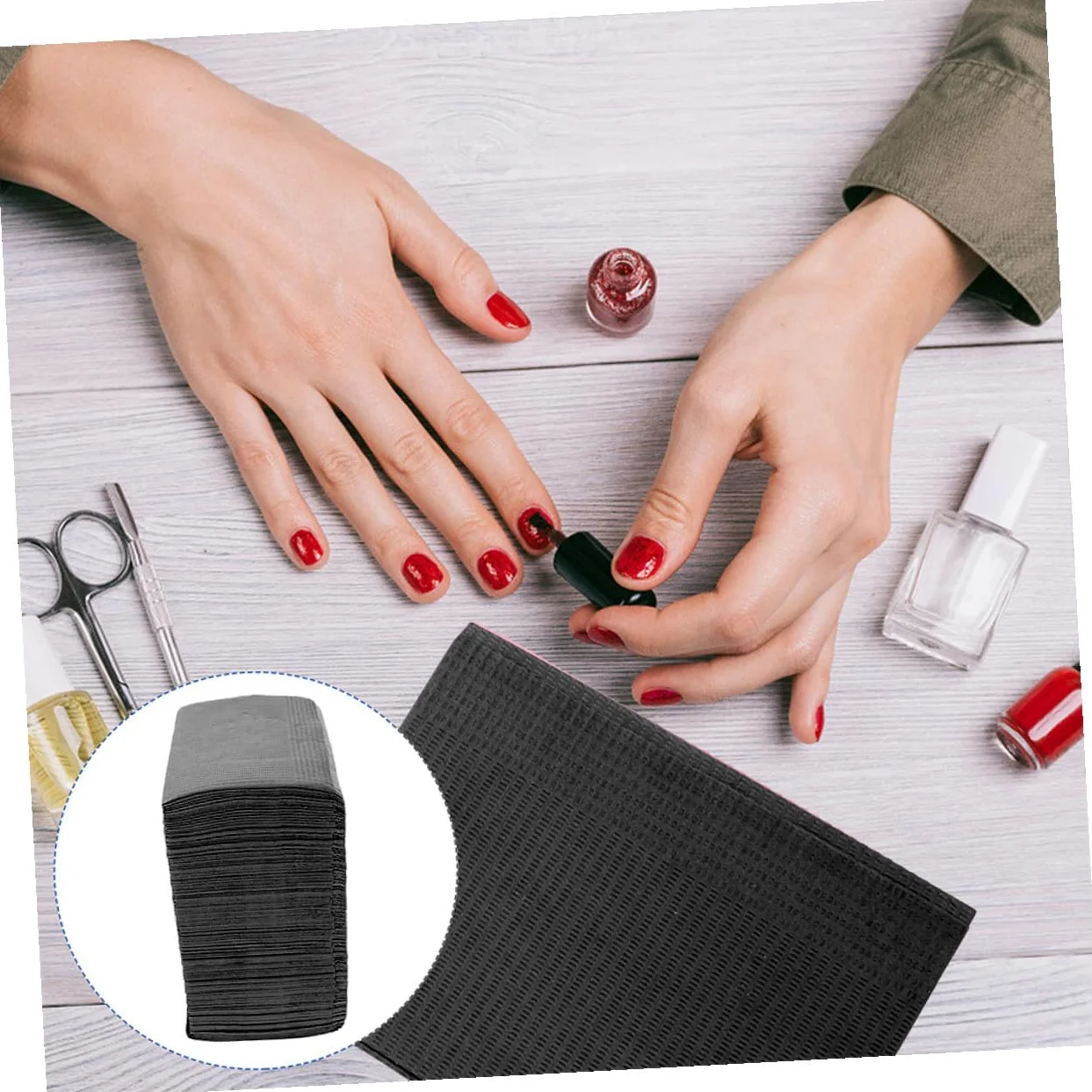 125 pezzi Tovaglietta Manicure Assorbente Monouso Polpa Tappetino per Nail Art e Pratica Unghie per Saloni e Uso Domestico