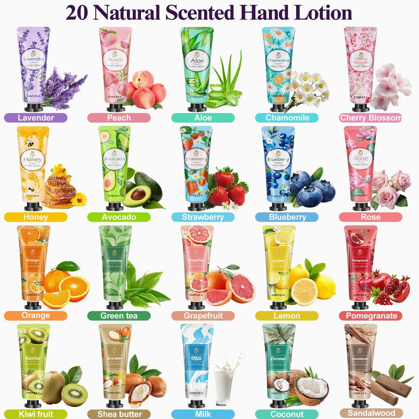 Set di 120 creme per le mani, mini crema per le mani, da donna, set regalo profumato, per mani molto asciutte, piccoli regali per donne e uomini, regalo di Natale e compleanno