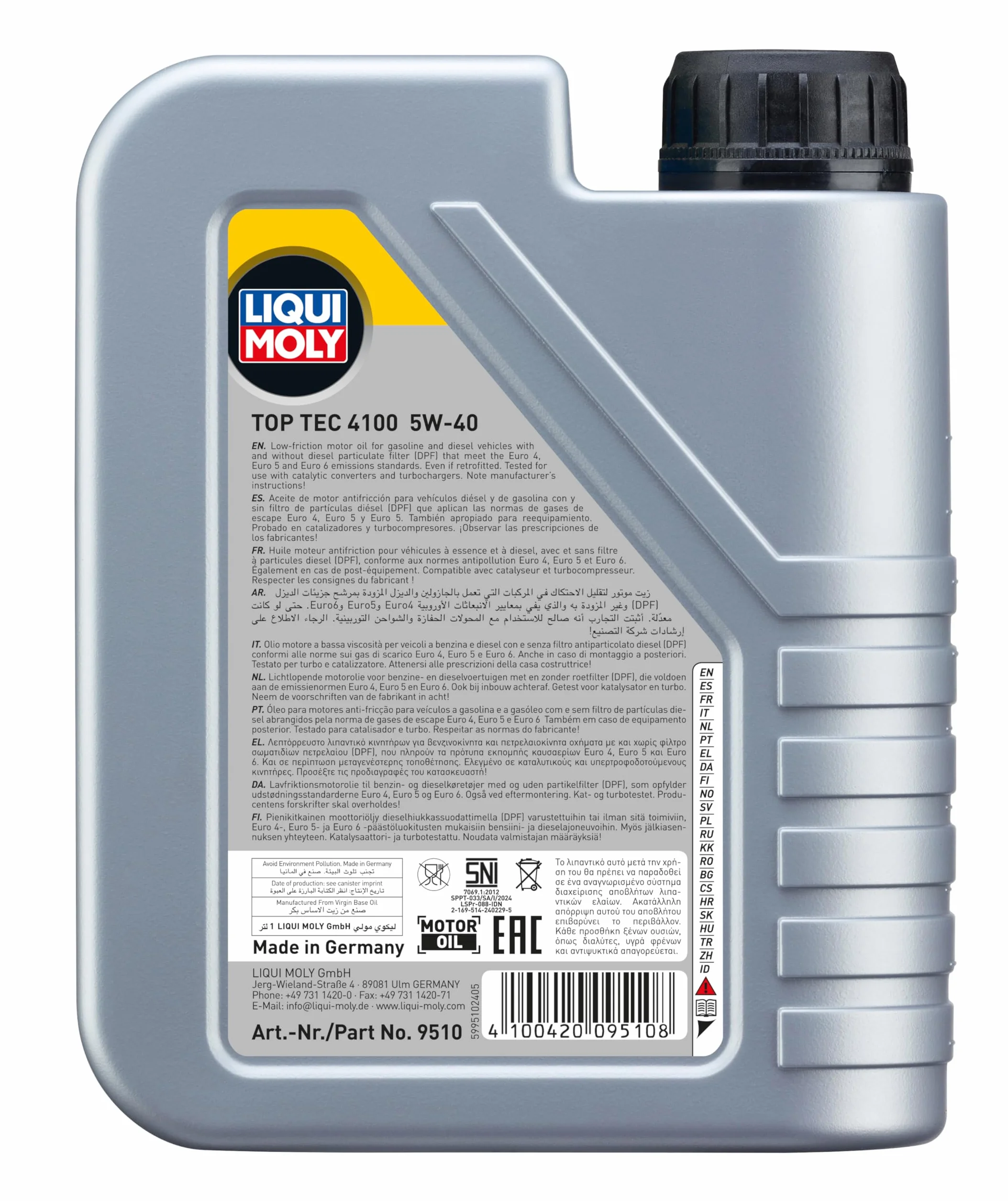 LIQUI MOLY Top Tec 4100 5W-40 1 L Oli motore sintetico