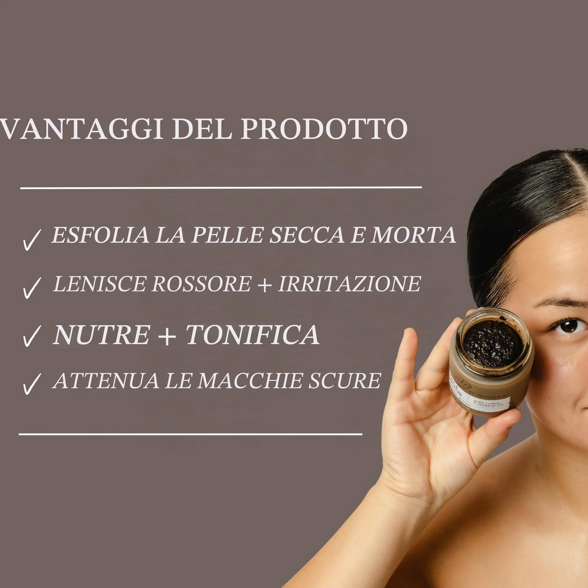 UpCircle Scrub viso al caffè - Miscela di agrumi per pelli normali e secche 100 ml - Burro di karité, cocco e olio di rosa canina - Esfoliante viso naturale e vegano per una pelle morbida e liscia