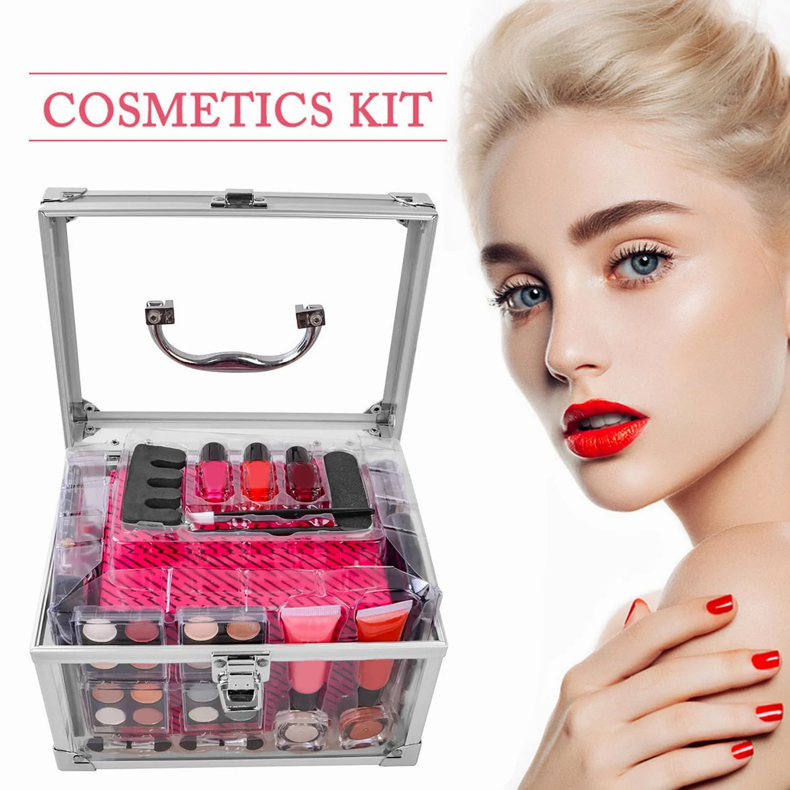 Kit Di Trucco Per Donna Set Da Viaggio Compatto Con | Valigette Per Uso Quotidiano Halloween Matrimoni Teatro E Spettacoli
