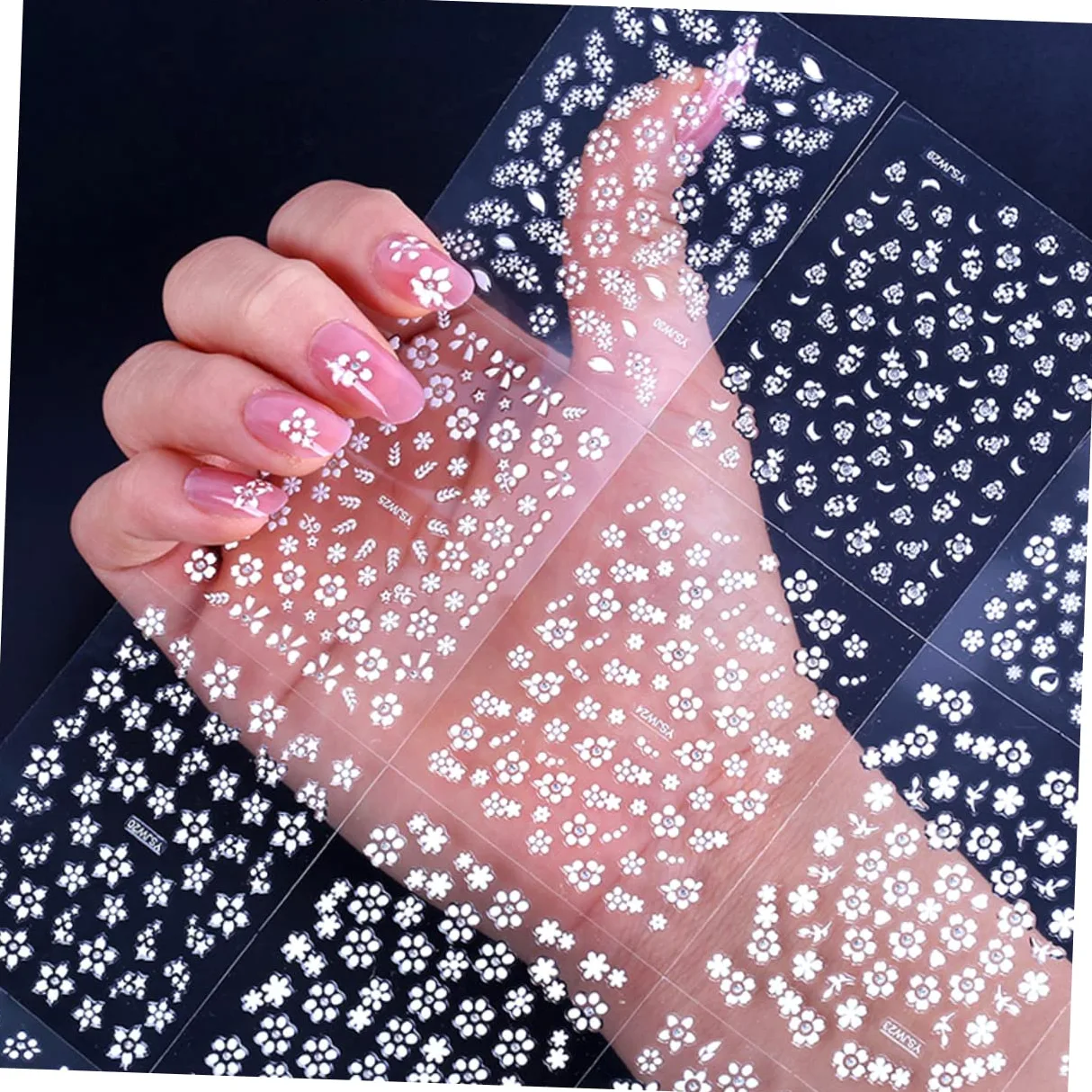 VICASKY 5 Set Adesivi Per Unghie Impermeabili Con Fiori Decorazioni Per Nail Art Adesivi Manicure Per Diy E Stile Unico 30 Fogli*5