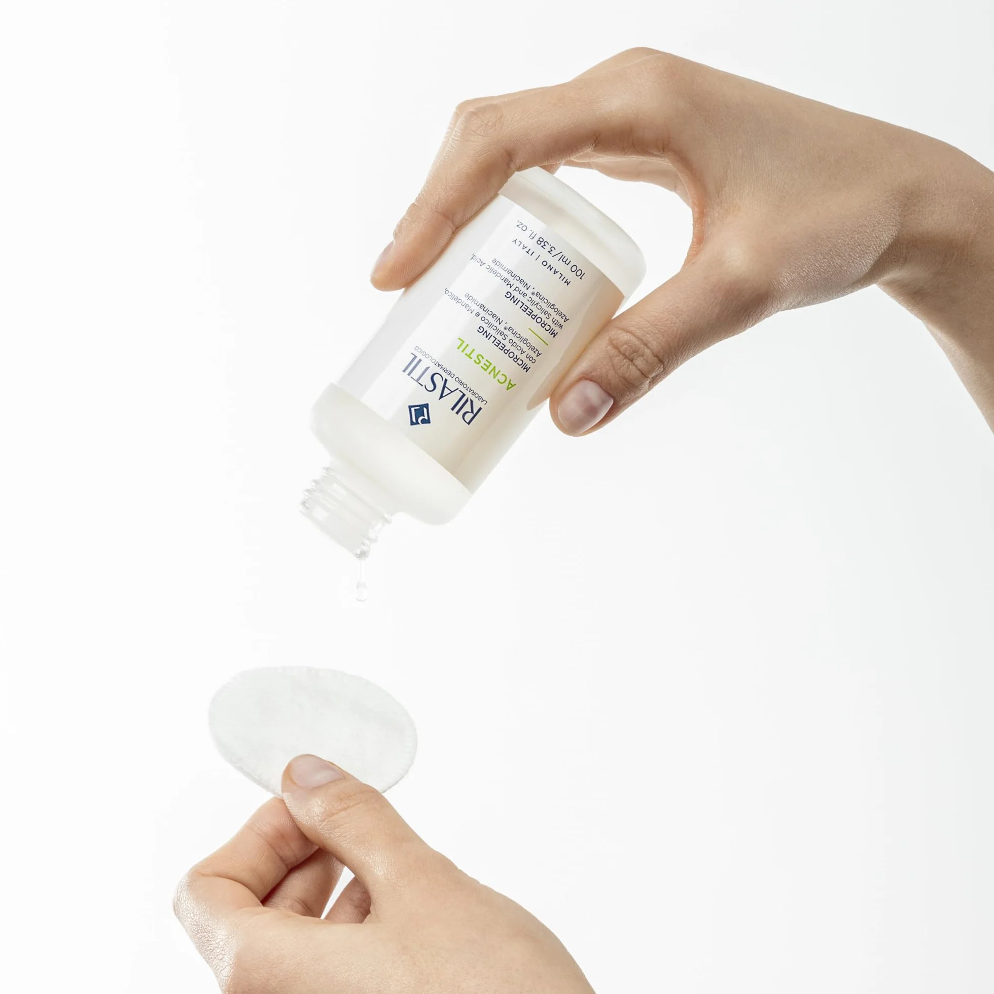 Rilastil Acnestil Micropeeling, Peeling Intensivo Viso con Acido Salicilico, Lozione Esfoliante Antimperfezioni e Purificante, per Pelli Impure con Tendenza Acneica, Confezione da 100 ml