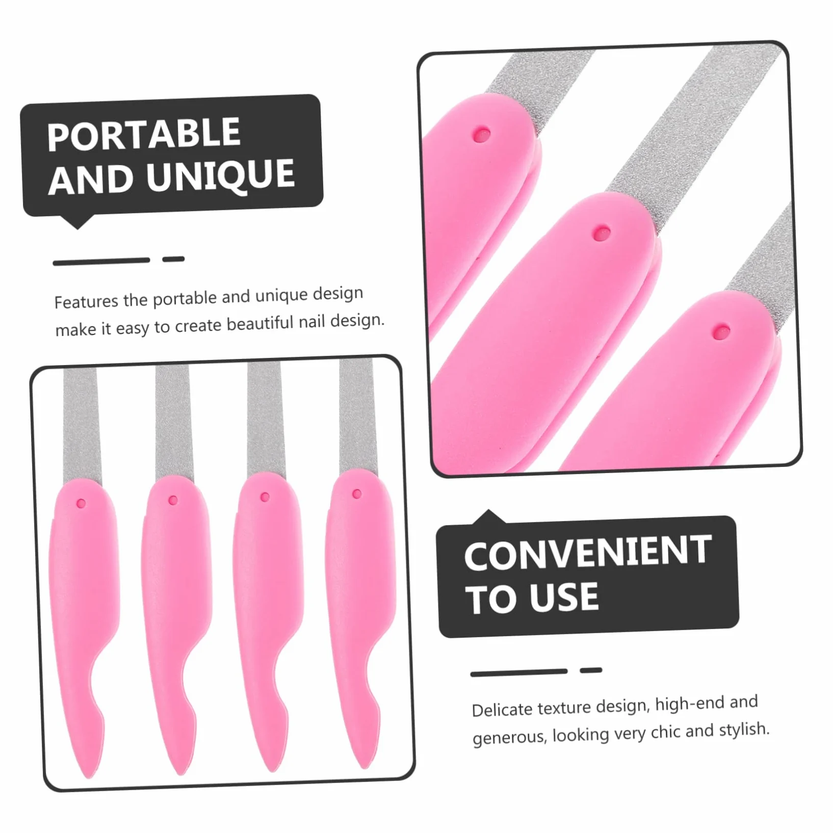 Healvian 4 Set Di Lime Per Unghie in Metallo Lime Per Unghie Pieghevoli Portatili Strisce Per La Delle Unghie Manicure E Pedicure 6 Pezzi*4