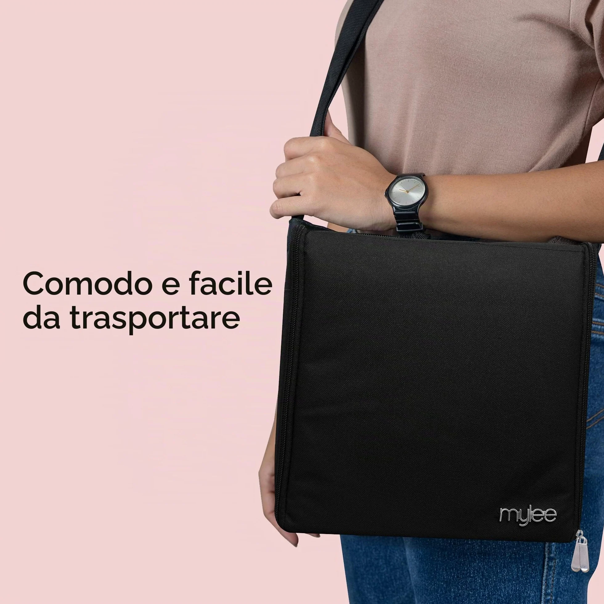 MYLEE Organizer per Set Smalto – Valigetta Porta Smalti per Unghie | Borsa Organizer per Onicotecnica ed Estetista, con Maniglia e Inserti in Gommapiuma, Contiene 84 Smalti