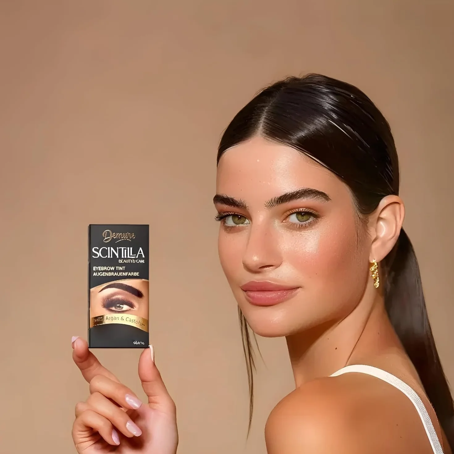 Demure Colore Sopracciglia, Colorante con Olio di Argan e di Ricino, Risultato Naturale e Duraturo Fino a 4 Settimane, Applicazione Rapida e Precisa (MARRONE SCURO 3.0)