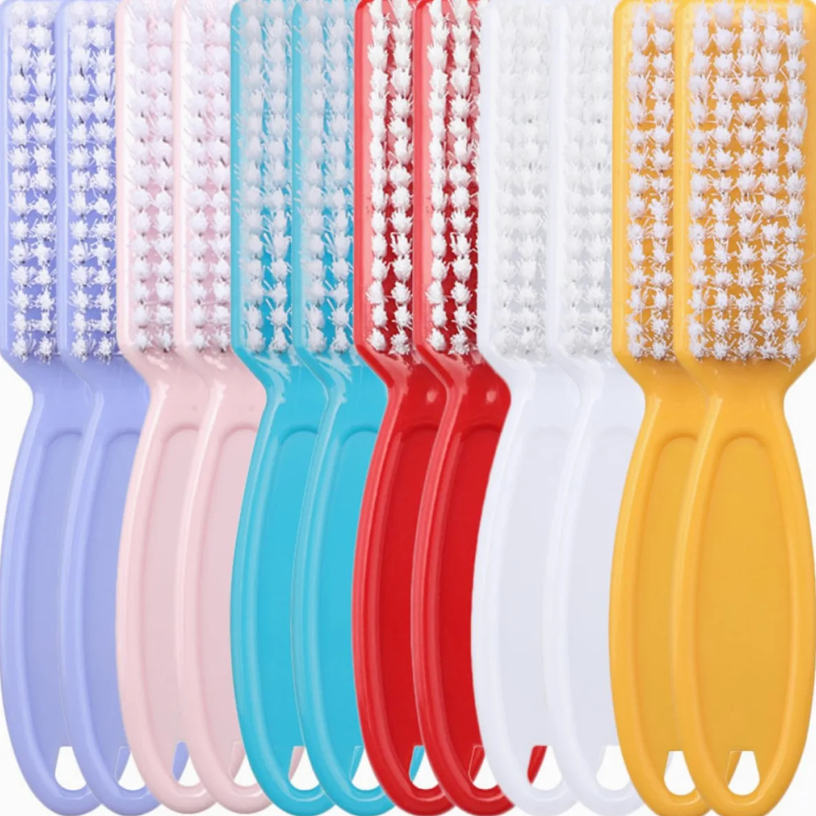 Set 24 Pezzi Spazzole per Unghie in Plastica Manico, Facile da Tenere, per Manicure e Pulizia Unghie in Viaggio o Cucina Colore Casuale
